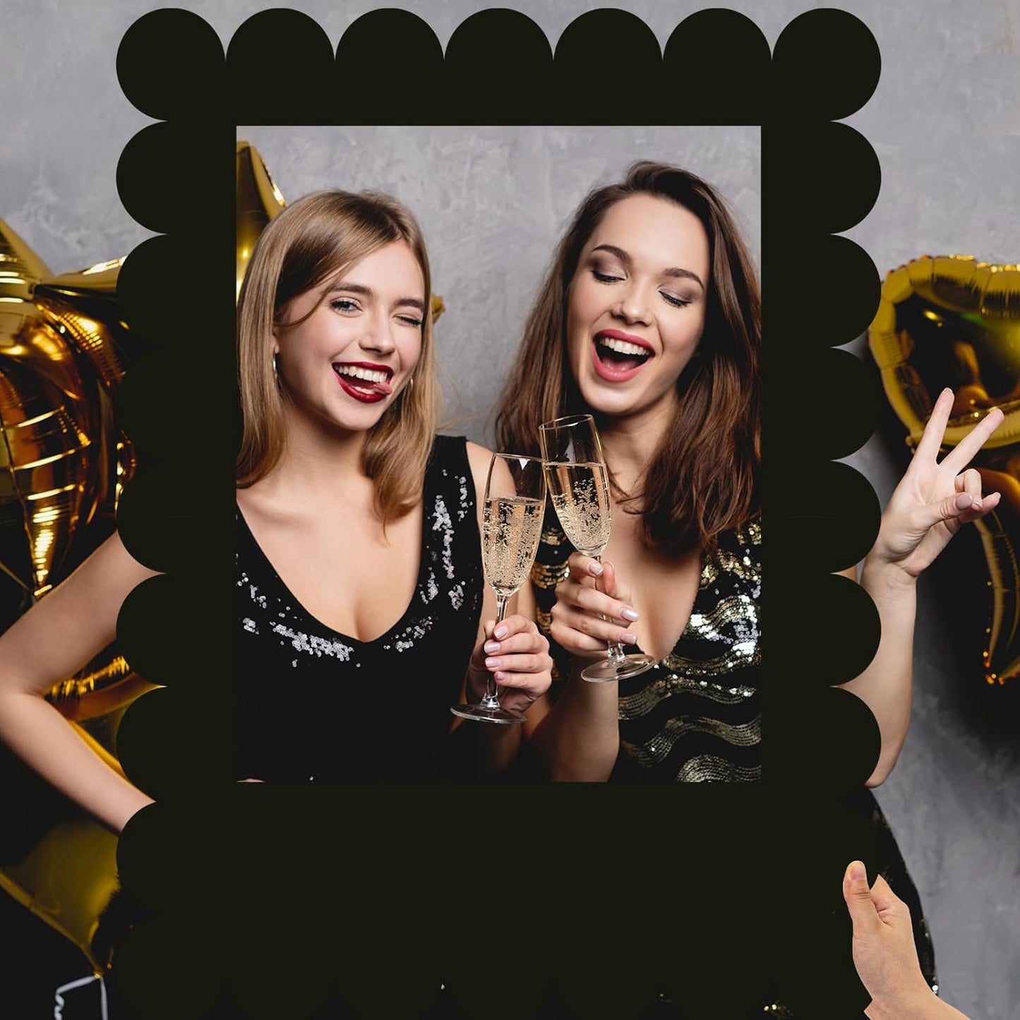 32 x 24 Inch Photo Booth Selfie Frame Prop Booth for Birthday Event Parties Large Blank DIY Cutout Props for Funny Decoration Christmas, Holiday Supplies