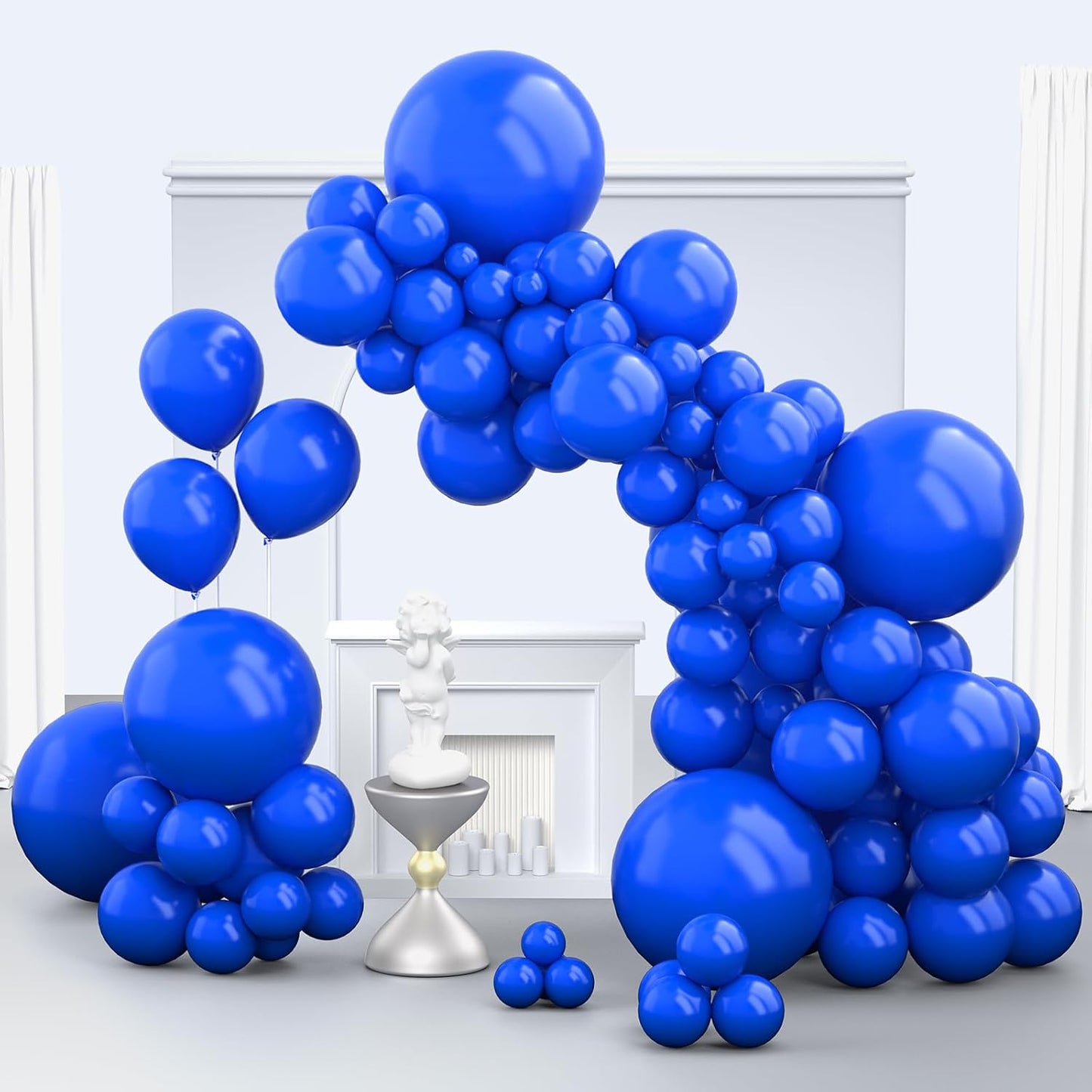Royal Blue Balloons, 150 pcs Different Sizes Pack of 18 Inch 12 Inch 10 Inch 5 Inch Dark Blue Balloons for Balloon Garland Balloon Arch as Birthday Party Wedding Decorations