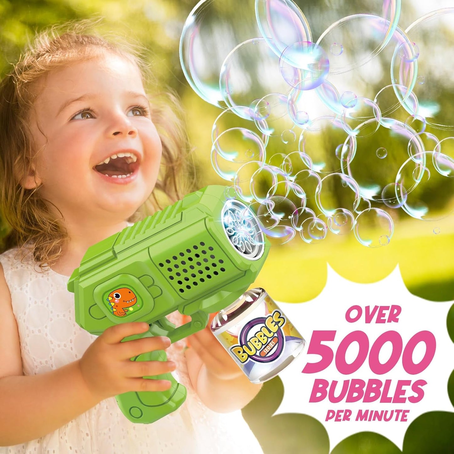 Bubble Guns with Bubble Solution- 3 Pack, Bubbles Gun, Blaster, Blower, Maker, Machine for Boys Girls, Birthday Gifts for Ages 3 4 5 6 7 8 Year Old Kid, Outdoor Toys for Toddlers, Party, Wedding