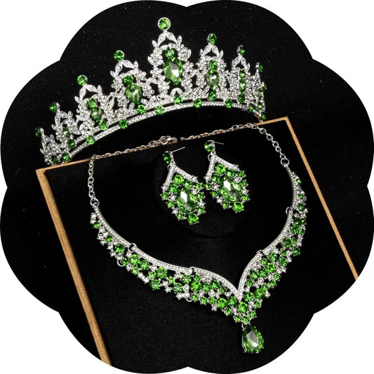 Crowns and Tiaras jewelry sets for Wedding princess birthday party Halloween Prom Pageant Jewelry for Women Crystal Bridal Jewelry Set for women