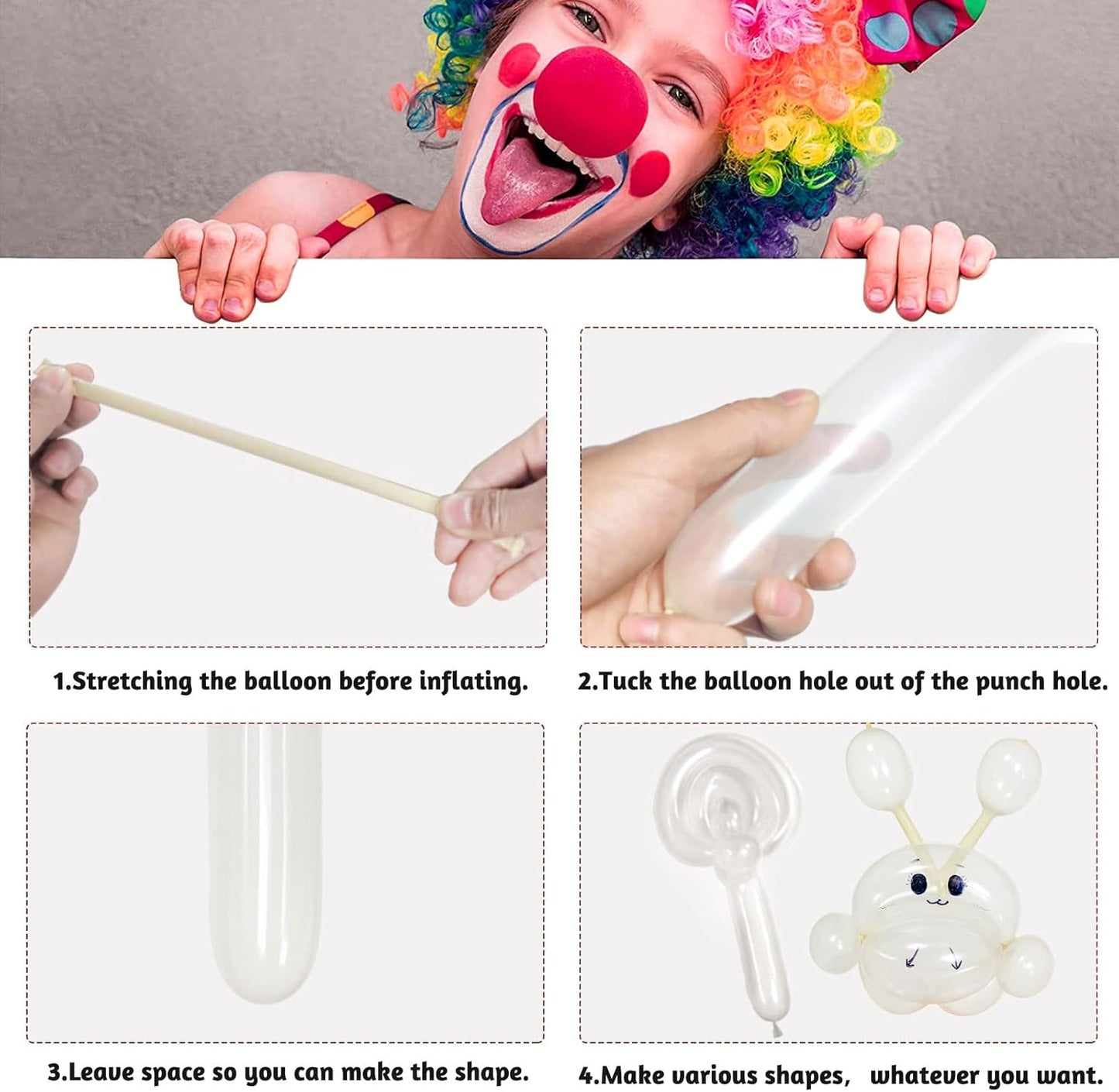 260 Balloons Clear, Thickening Long Balloons for Tying Arch, Twisting Latex Animals Magic Modeling Skinny Birthday Balloon for Kid‘s Party Wedding Decoartion Supply 100pcs