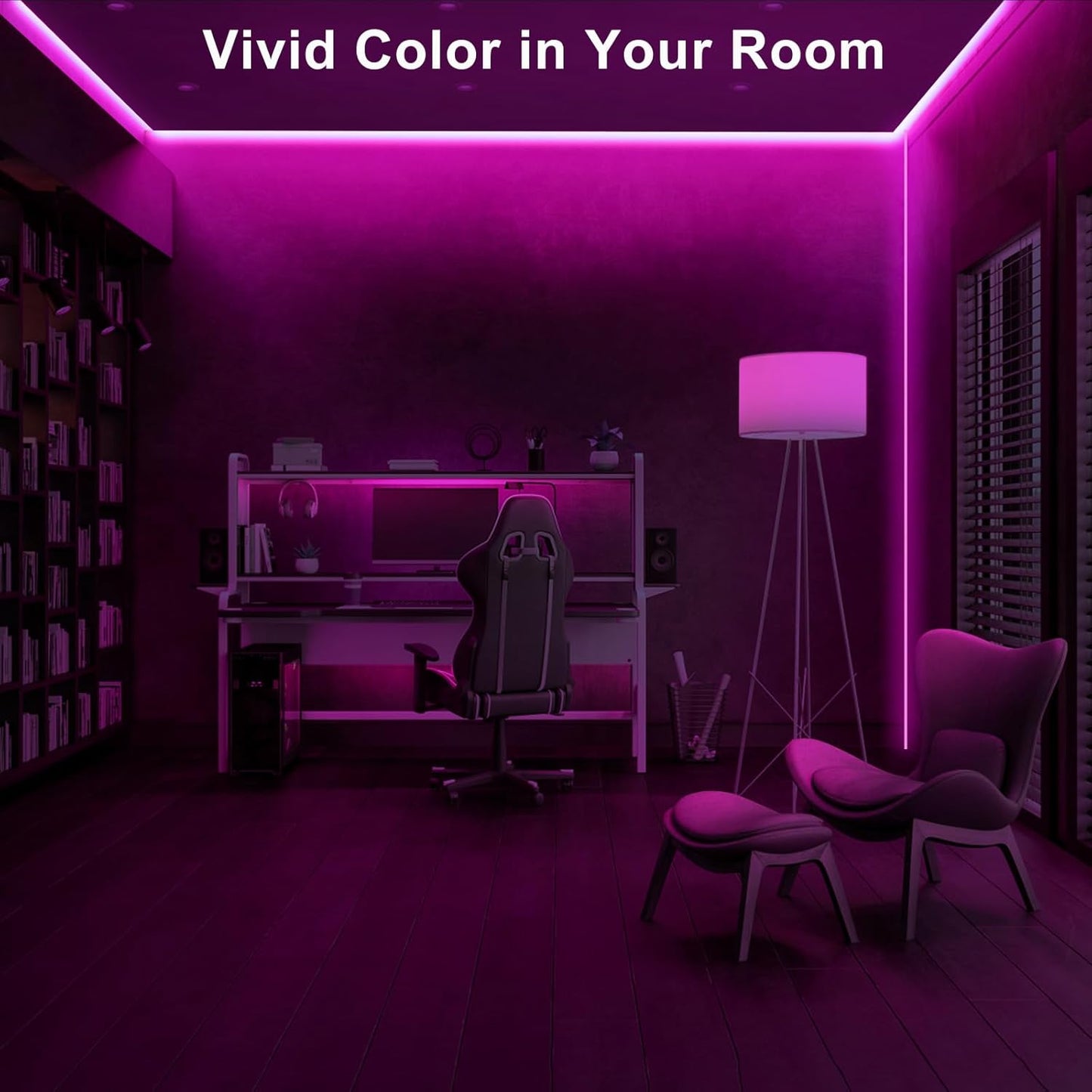 16.4ft Pink COB Led Strip Lights with RF Remote, Dimmable Bright Adhesive Indoor Led COB Light Strip for Cabinet, Painting, Room, Bed