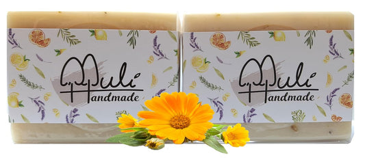 Natural Handemade Bar Soap for Men and Women with Essential oils, Scented Bar Soaps for Bath, Fragrance Regular Use Gift Set (Pack of 2) Calendula