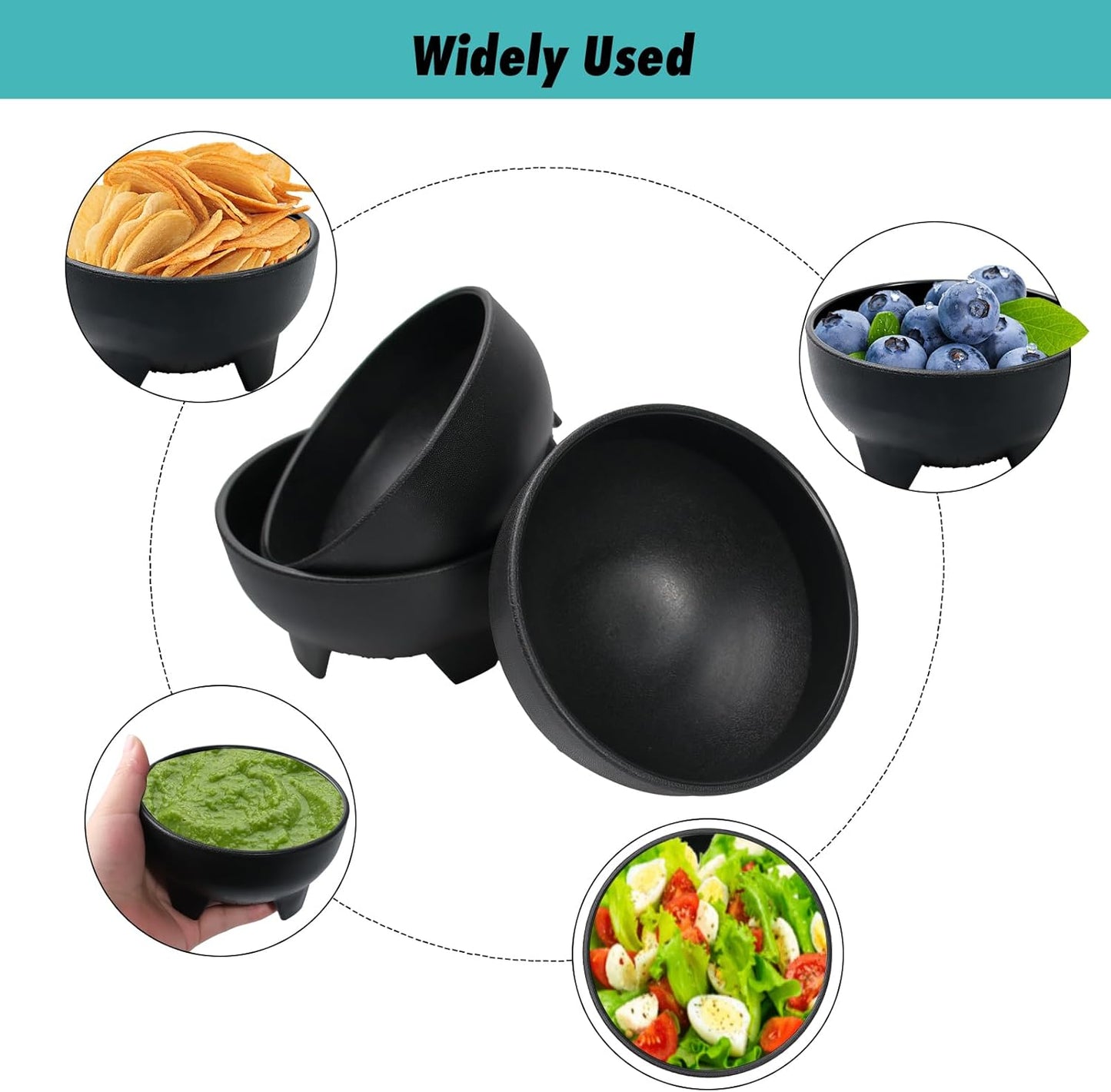 28 Pack 10.6 oz Mexican Salsa Bowls, Small Guacamole Containers, Plastic Salsa Bowl for Serving Parties, Chips, Dip, Nuts, Candy, and Sauce Set