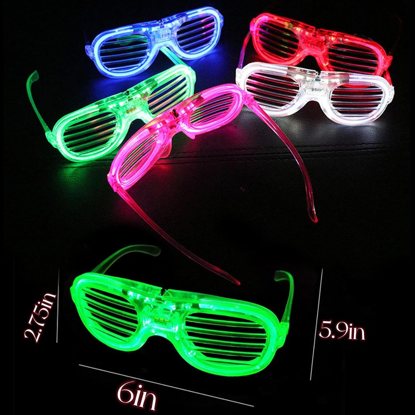 70 Packs LED Glasses 5 Neon Colors glow in the dark party supplies Favor for Kids Adult Glow sticks Light Up Glasses fit Holiday Birthday Valentine's Day and Halloween Party Supplies Cosplay Christmas