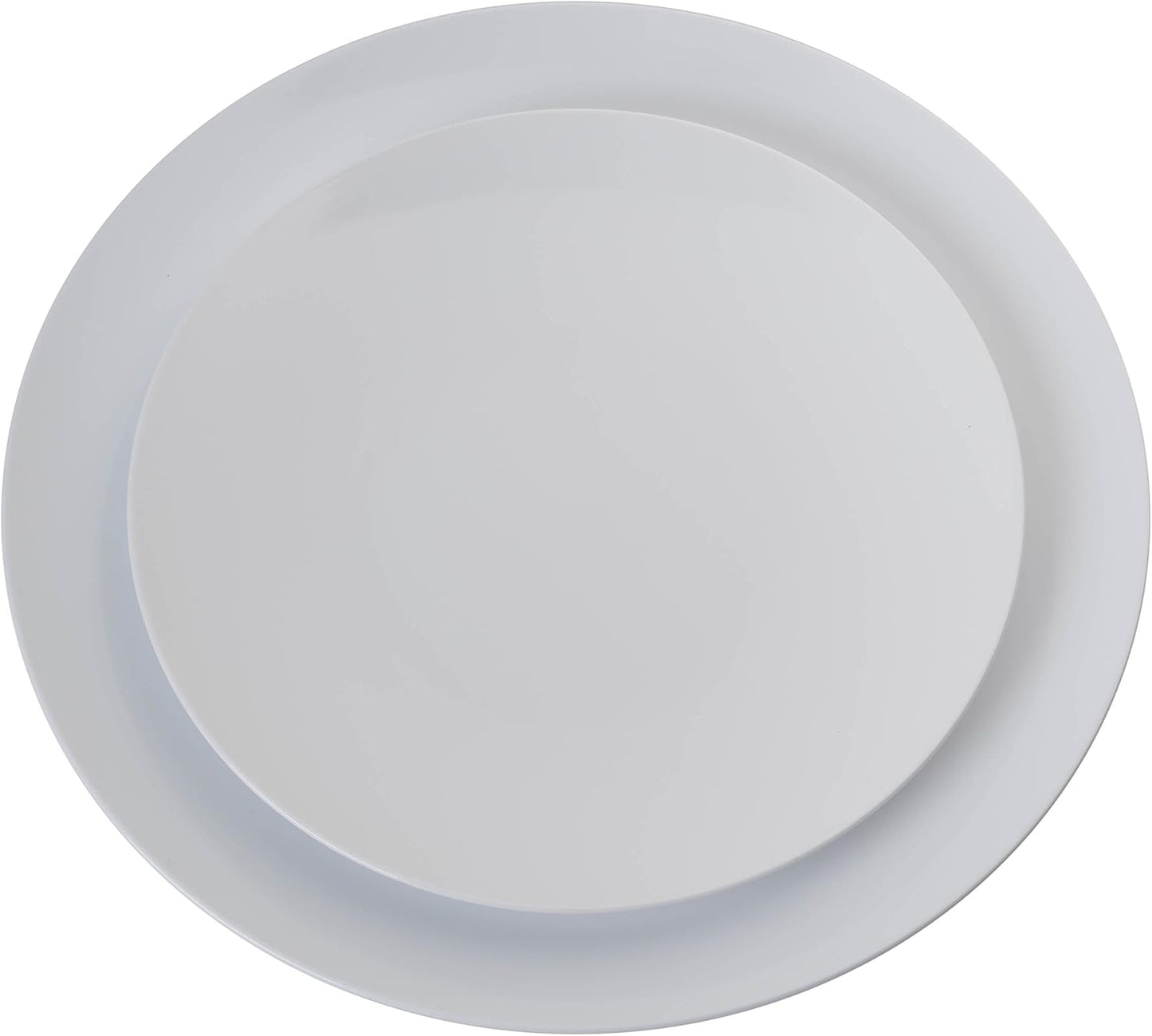Trendables™ Premium 10.25 inch. Trend White Disposable Plastic Plates, Food Grade Plastic Dinner Plates - 40 Pack