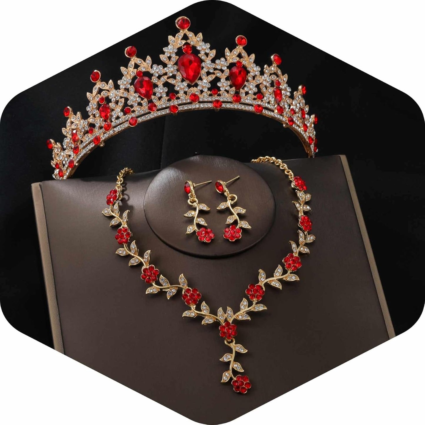 Kamirola Tiaras and Crowns for Women,Tiaras Earrings Necklace, Crystal Bridal Jewelry Set, Costume Party Halloween Prom Pageant Jewelry for Women(TR45)