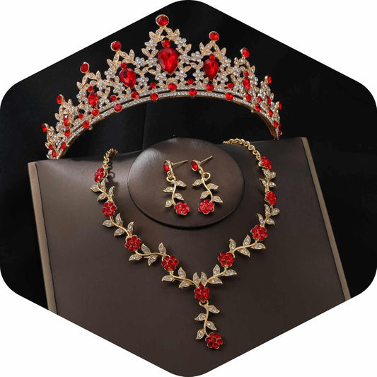 Kamirola Tiaras and Crowns for Women,Tiaras Earrings Necklace, Crystal Bridal Jewelry Set, Costume Party Halloween Prom Pageant Jewelry for Women(TR45)