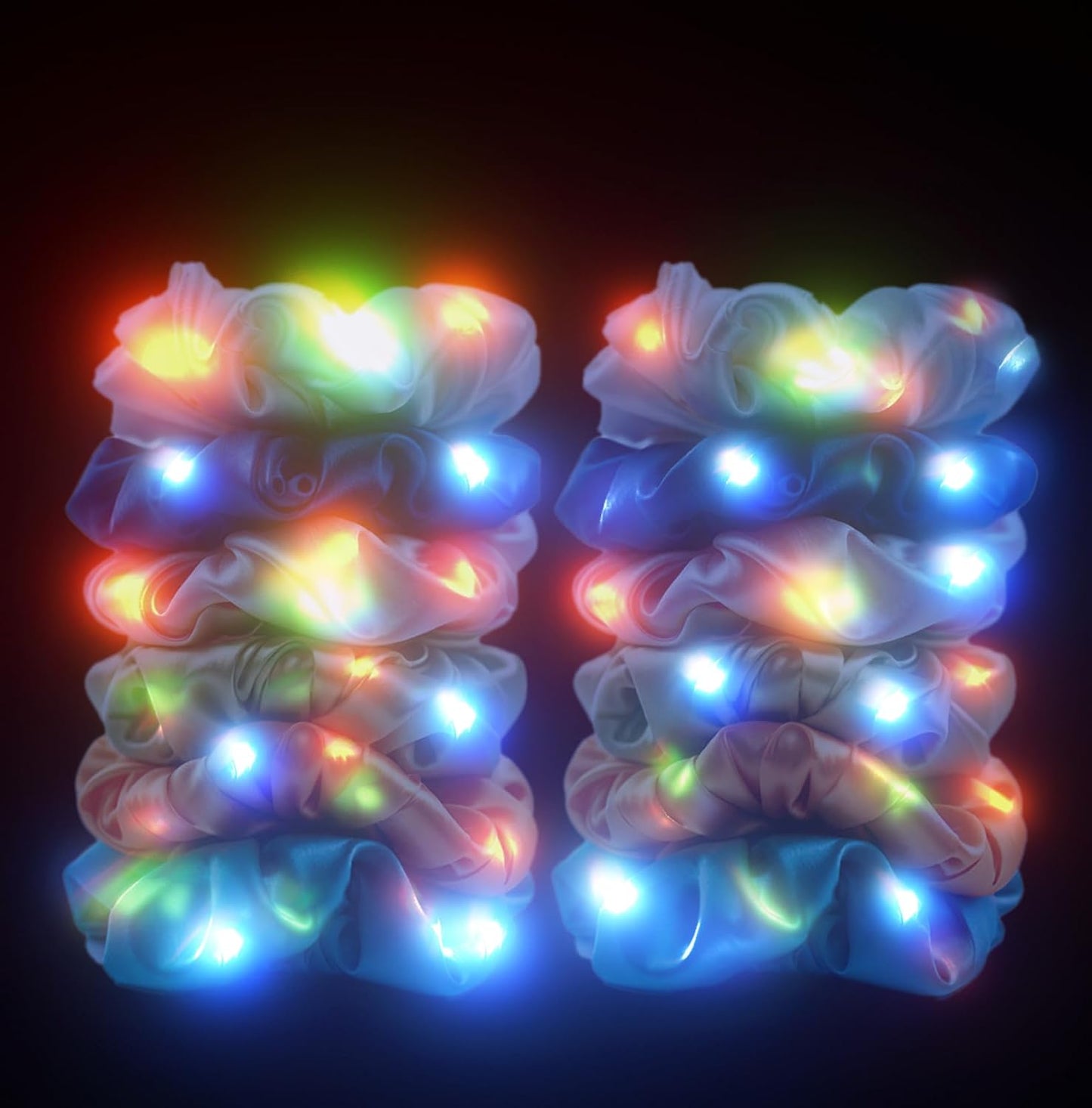 12 Pcs LED Scrunchies 3 Light Modes Elastic Glow Hair Ties Suitable for Neon Parties Light up Hair Scrunchies for Women
