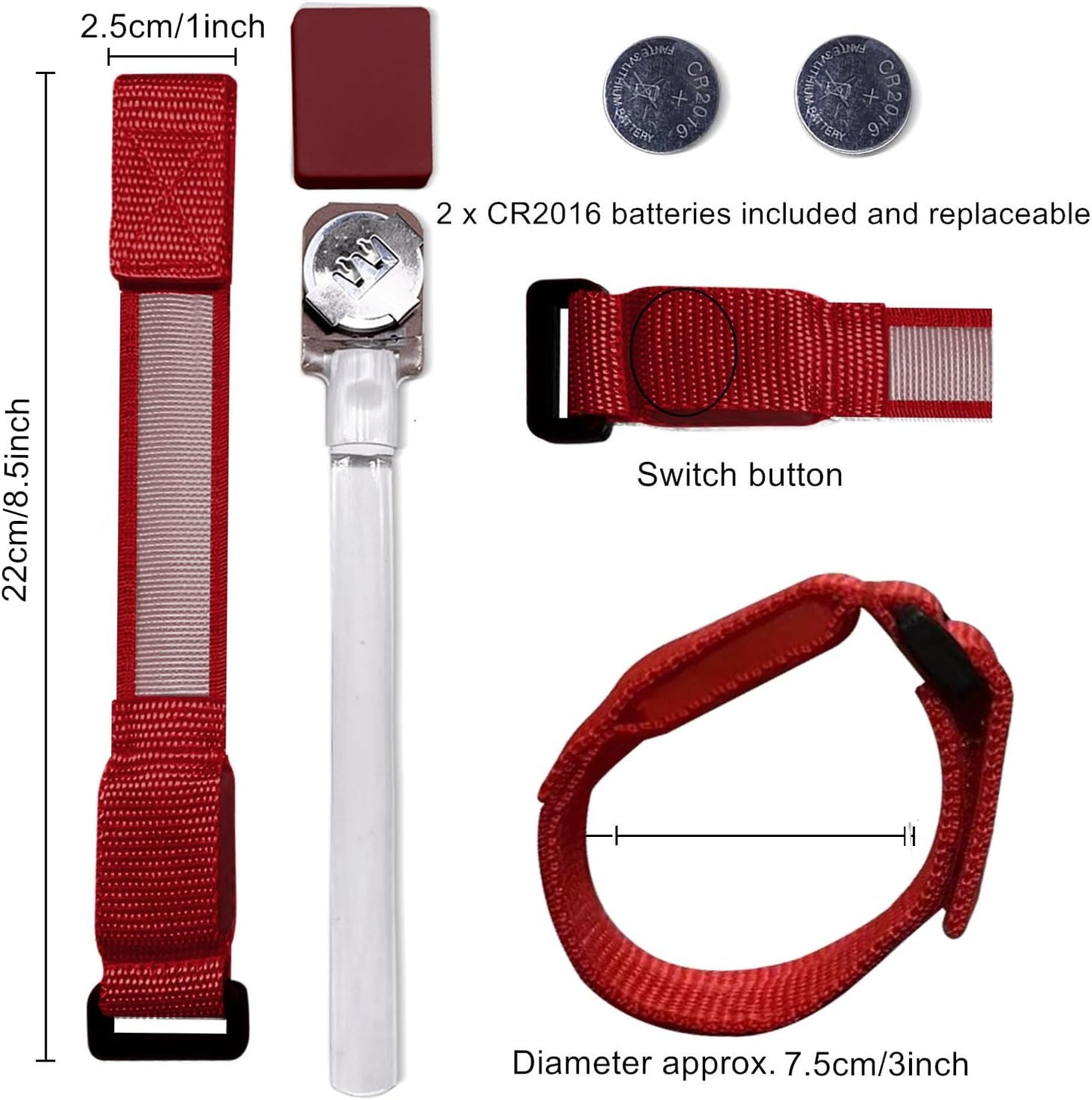 M.best 8pcs LED Light Up Bracelets Glow Flashing Wristbands Glow in The Dark Party Supplies for Wedding, Raves, Concert, Camping,Sporting Events, Party Red