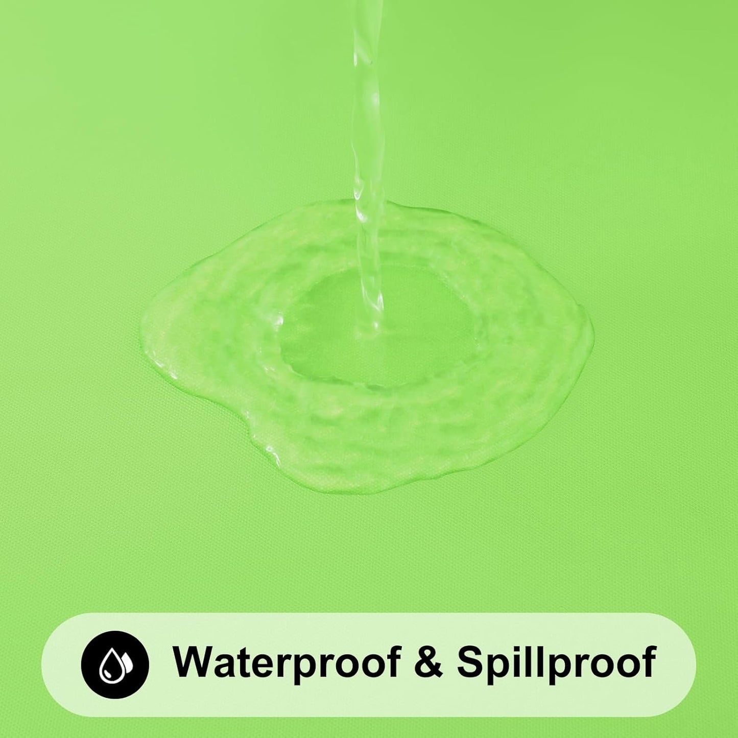 Smiry Rectangle Tablecloth, Elastic Fitted Flannel Backed Vinyl Tablecloths for 8ft Folding Tables, Waterproof Wipeable Table Covers for Indoor, Outdoor, Picnic and Camping (Lime Green, 30"x96")