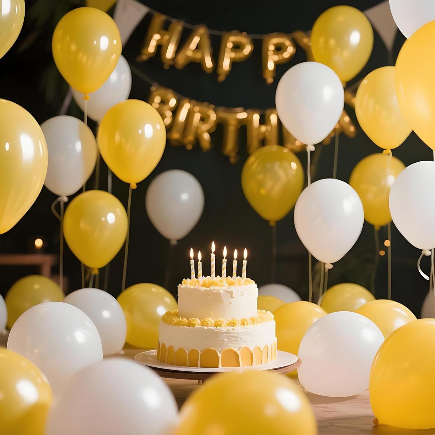 KAWKALSH Yellow Balloon 110pcs, 12 Inch Thickened Latex Party Balloons Helium Bright Color for Birthday Baby Shower Wedding Party Supplies Arch Garland Decoration