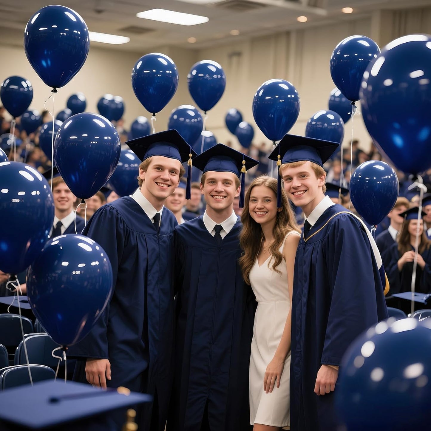 KAWKALSH Navy Blue Balloon 110pcs, 12 Inch Thickened Latex Party Balloons Helium Bright Color for Birthday Baby Shower Wedding Party Supplies Arch Garland Decoration