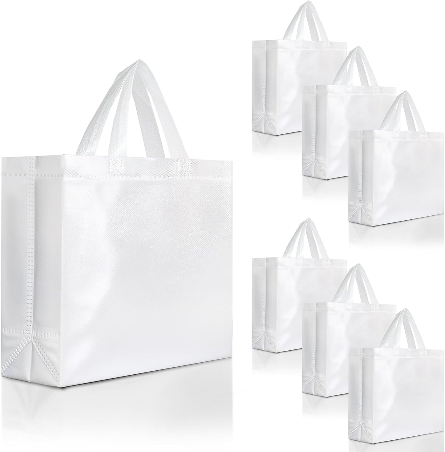 Nush Nush Large White Gift Bags Bulk - Set of 30 Reusable White Gift Bags Large Size With Handles - For Small Business Use, Wedding Gifts, Birthday Party Favor, Christmas, Holidays - 13x5x11 Size