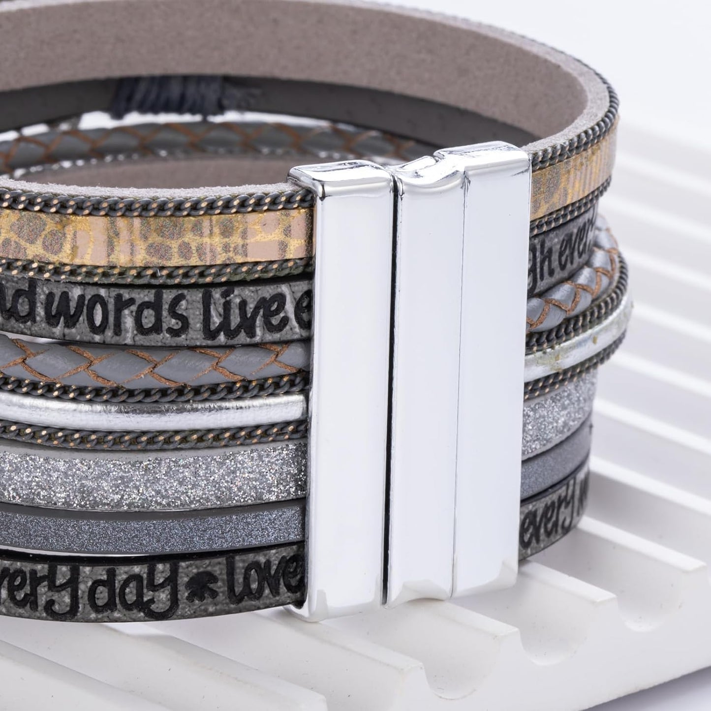 FANCY SHINY Tree of Life Leather Wrap Bracelet Inspirational Cuff Bangles Boho Pearl Bracelets with Magnetic Clasp Unique Jewelry Gifts for Women