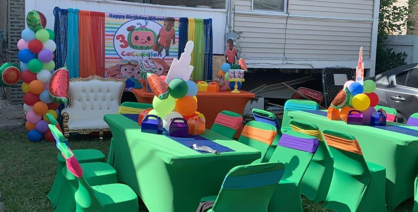 FORLIFE 2Pack Spandex Table Covers，Fitted Tablecloth for Rectangular Tables, Stretch Patio Table Covers, Universal Spandex Table Cover for Wedding, Banquet, Party (6ft, Apple Green)