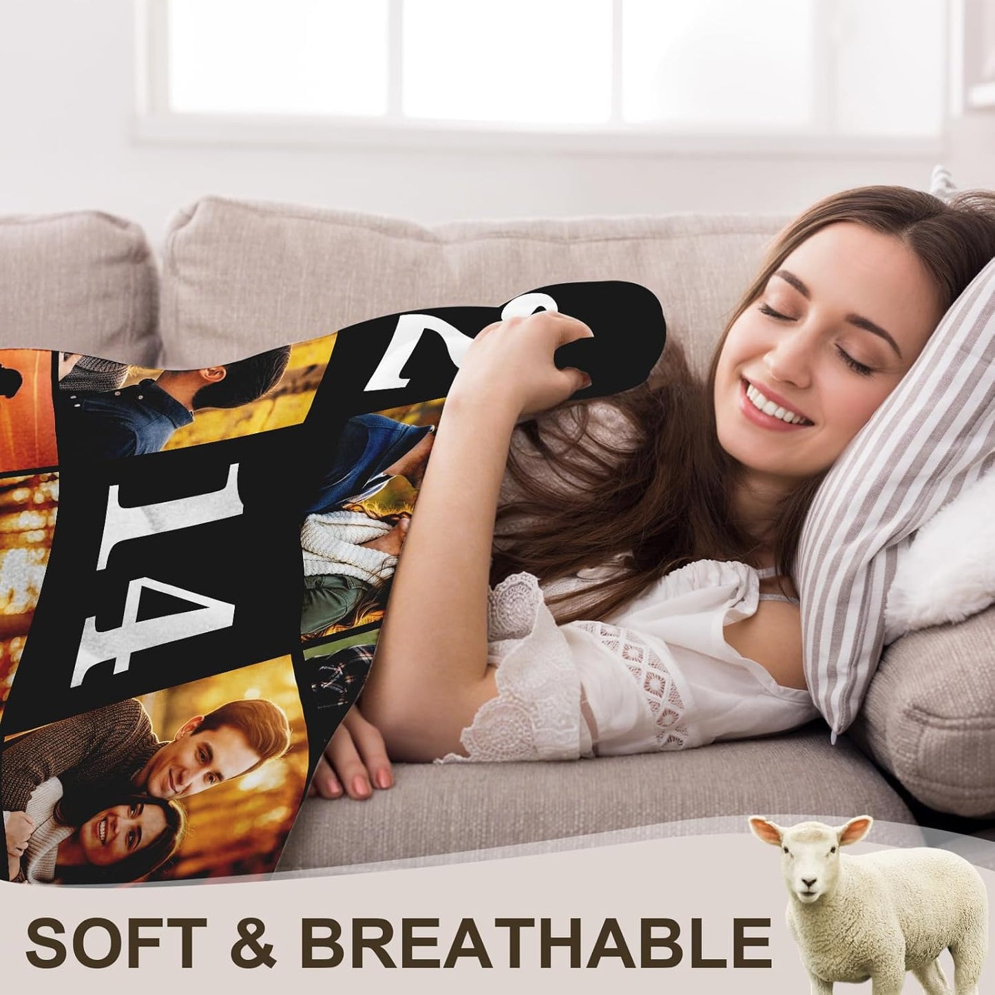 Yofair Ships Next Day, Custom Blanket with Picture Anniversary Wedding Gifts for Women Men Personalized Photo Blankets I Love You Couple Gift for Boyfriend Girlfriend Wife Husband