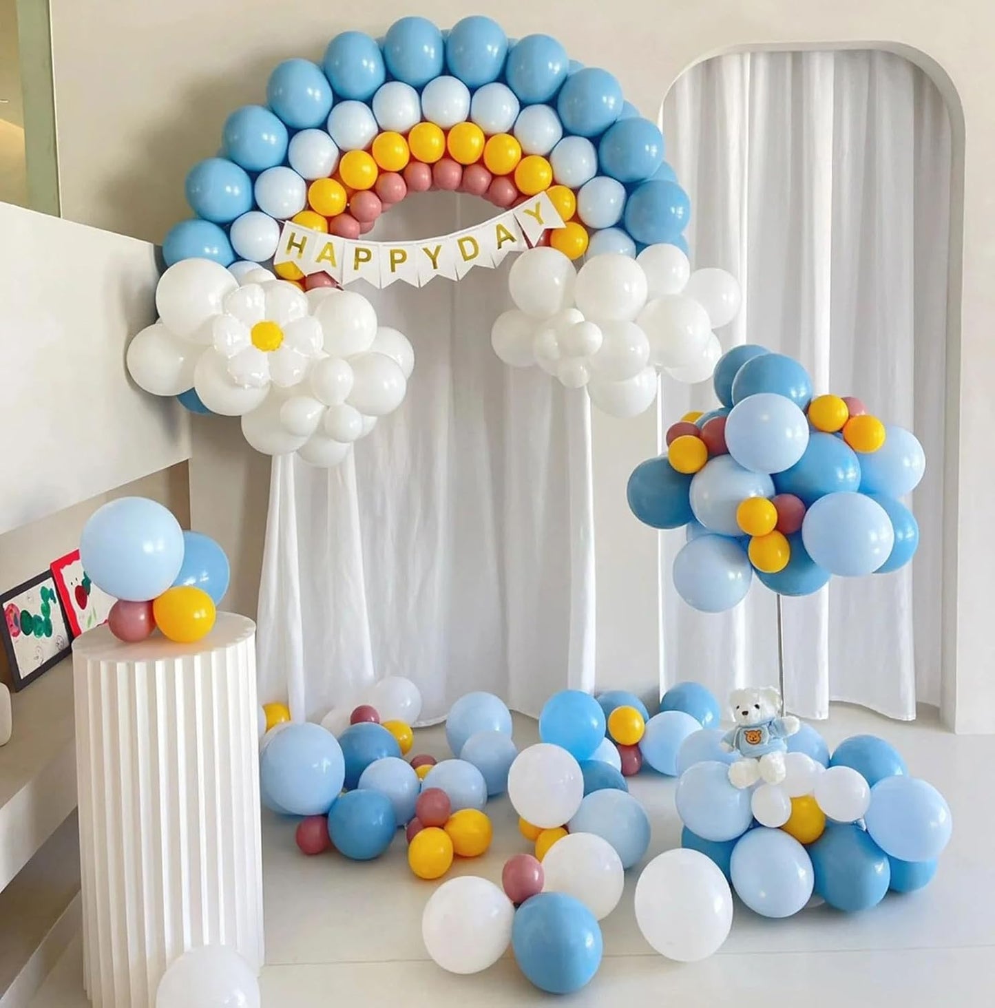 KALOR 12 Inch Retro Mist Blue Balloons, 50 Pcs Latex Helium Balloons for Kid's Birthday Party, Baby Shower, Wedding, Graduate Party Decorations