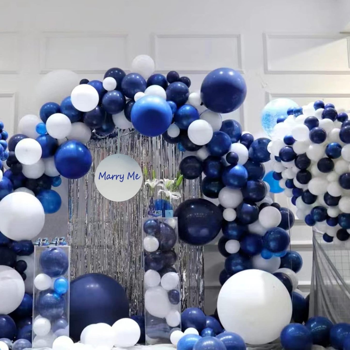 134Pcs Navy Blue Balloons Different Sizes 5 10 12 18 Inch Navy blue Latex Balloon for Birthday Wedding Baby Shower.