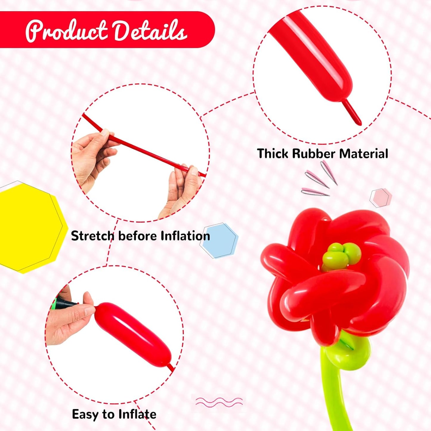 100Pcs Red 260 Balloons, Long Balloon for Tying Balloon Arch, Long Skinny Balloons for Twisting Ballons Animal balloons Birthday Party Wedding Festival Decorations