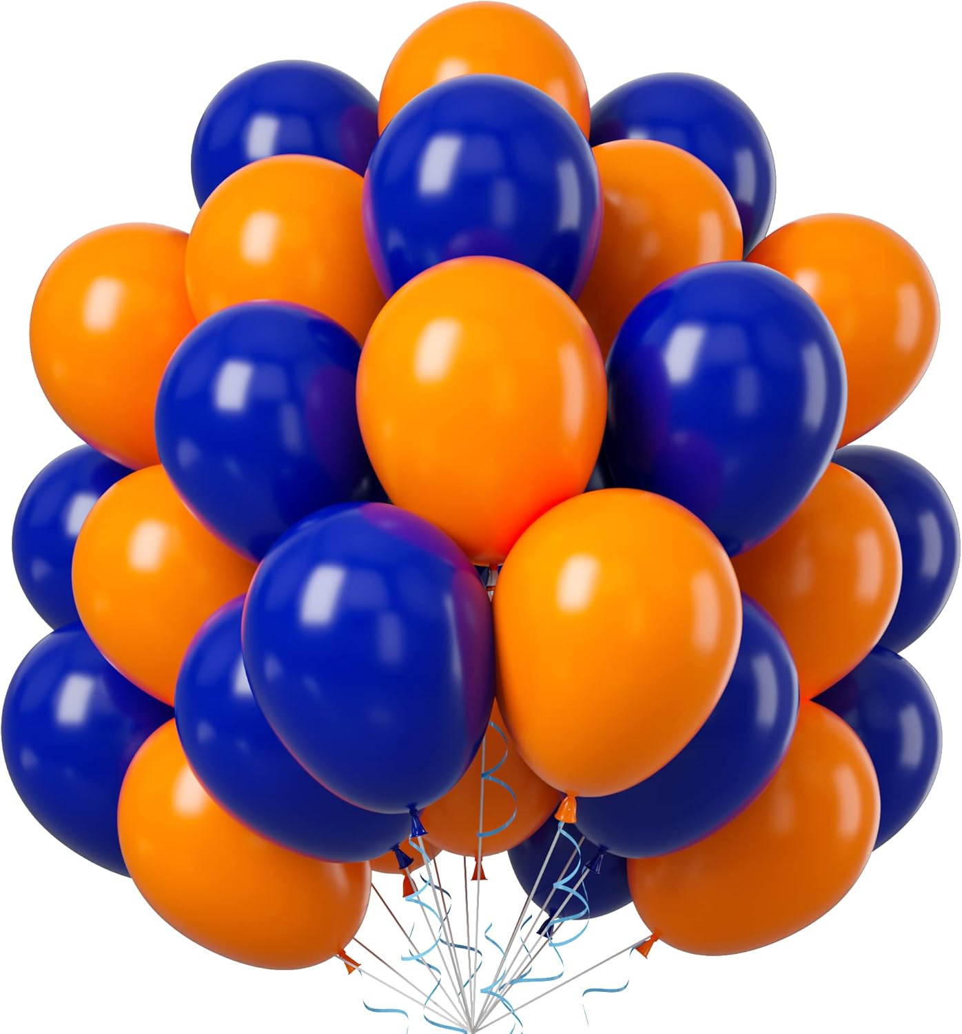 Balloons Blue and Orange, 50PCS Blue and Orange Latex Balloon, Blue and Orange Party Balloons Birthday Balloons Decoration for Girls Boys Birthday Party Baby Shower Bridal Shower Engagement