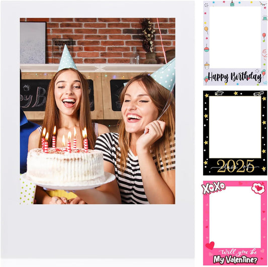 32 x 24 Inch Photo Booth Selfie Frame Prop Booth for Birthday Event Parties Large Blank DIY Cutout Props for Funny Decoration Christmas, Holiday Supplies