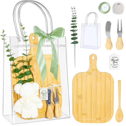 2 Set Baby Shower Game Prizes for game winners adults, Bamboo Mini Charcuterie Boards with Spoon Fork Towel & Gift Bags, Bridal Shower Prizes Gifts for Guests - All-in-One Adult Party Favors