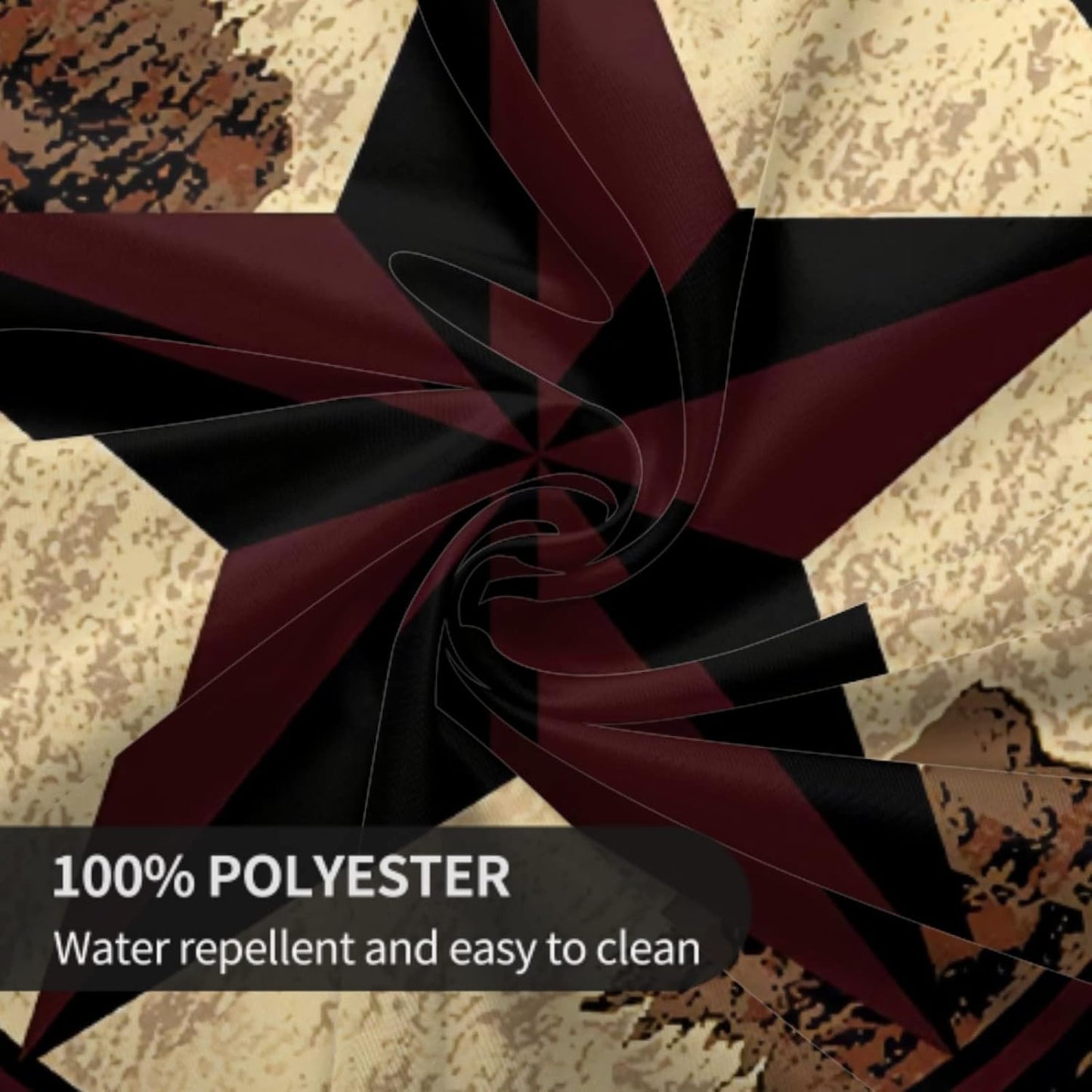 Giwawa Western Texas Star Tablecloth Round- Rustic Stars on Vintage Brown Wood Board Print- 60" Cabin Country Style Heat Resistant Table Cloth Cover for Kitchen Dining Indoor Outdoor Decor