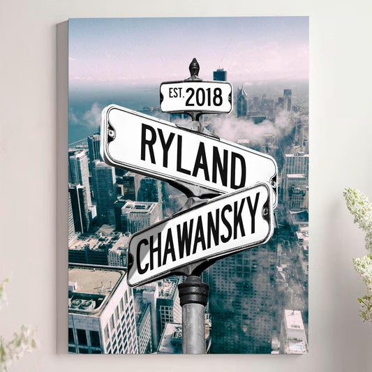 Personalized Crossroad Couples Street Sign Vintage Customize Name And Date Valentine's Day Christmas Birthday Wedding Anniversary Engagement Gifts For Him Her Boyfriend Girlfriend Wife Husband #19