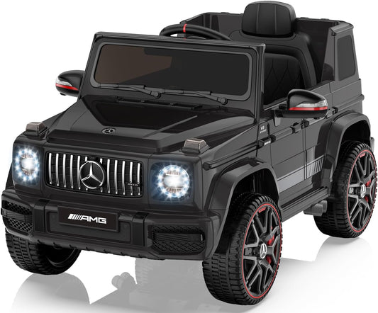 ANPABO Licensed Mercedes-Benz G63 Car for Kids, 12V Ride on Car w/Parent Remote Control, LED Headlights, Music Player & Horn, Soft Start, Low Battery Prompt, Kids Electric Vehicle, Black