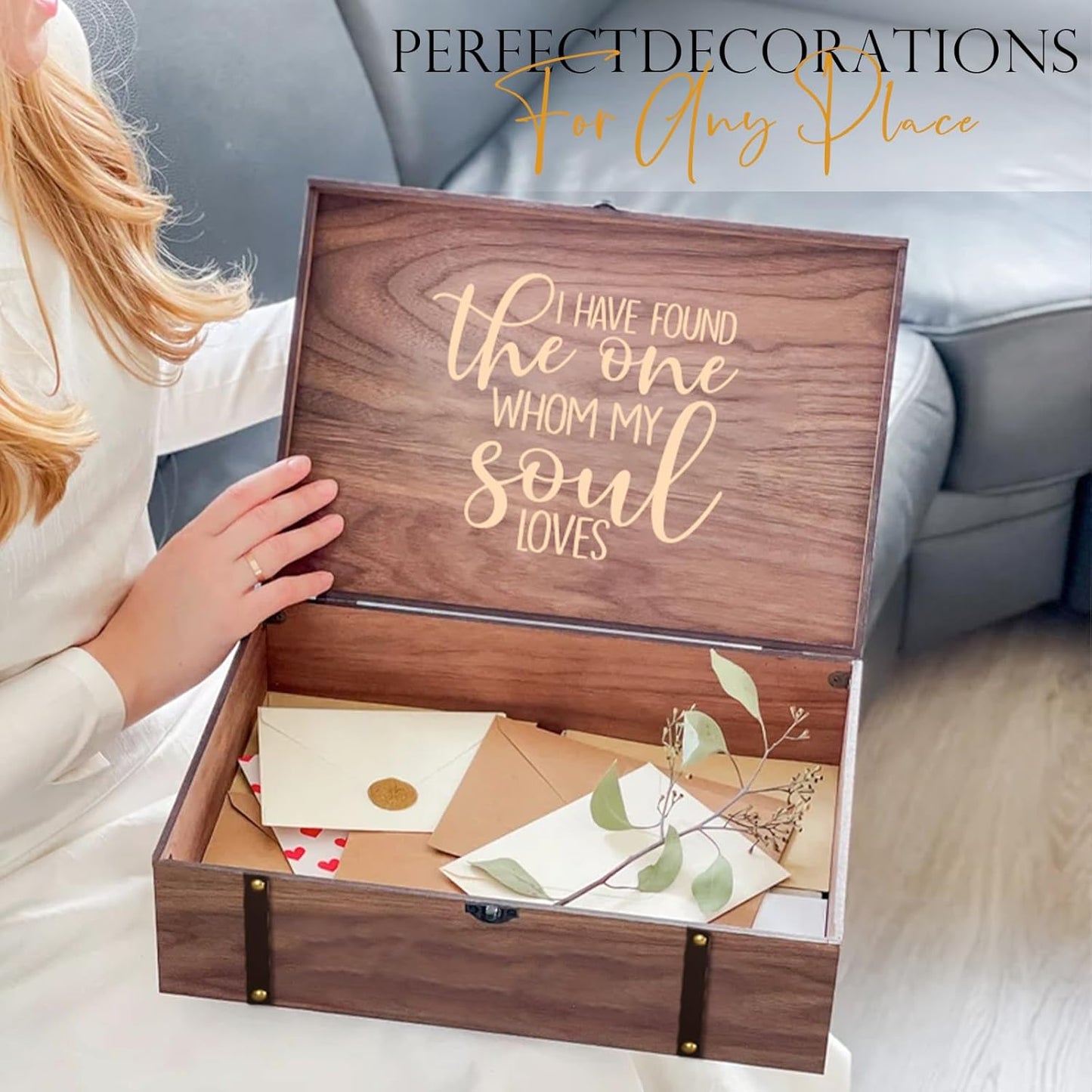 Hubby & Wifey Wedding Keepsake Box Set, Bridal Shower Gifts,Unique Wedding Engagement Gifts for Couples Mr Mrs Storage Gift Box,Newly-Married Gift