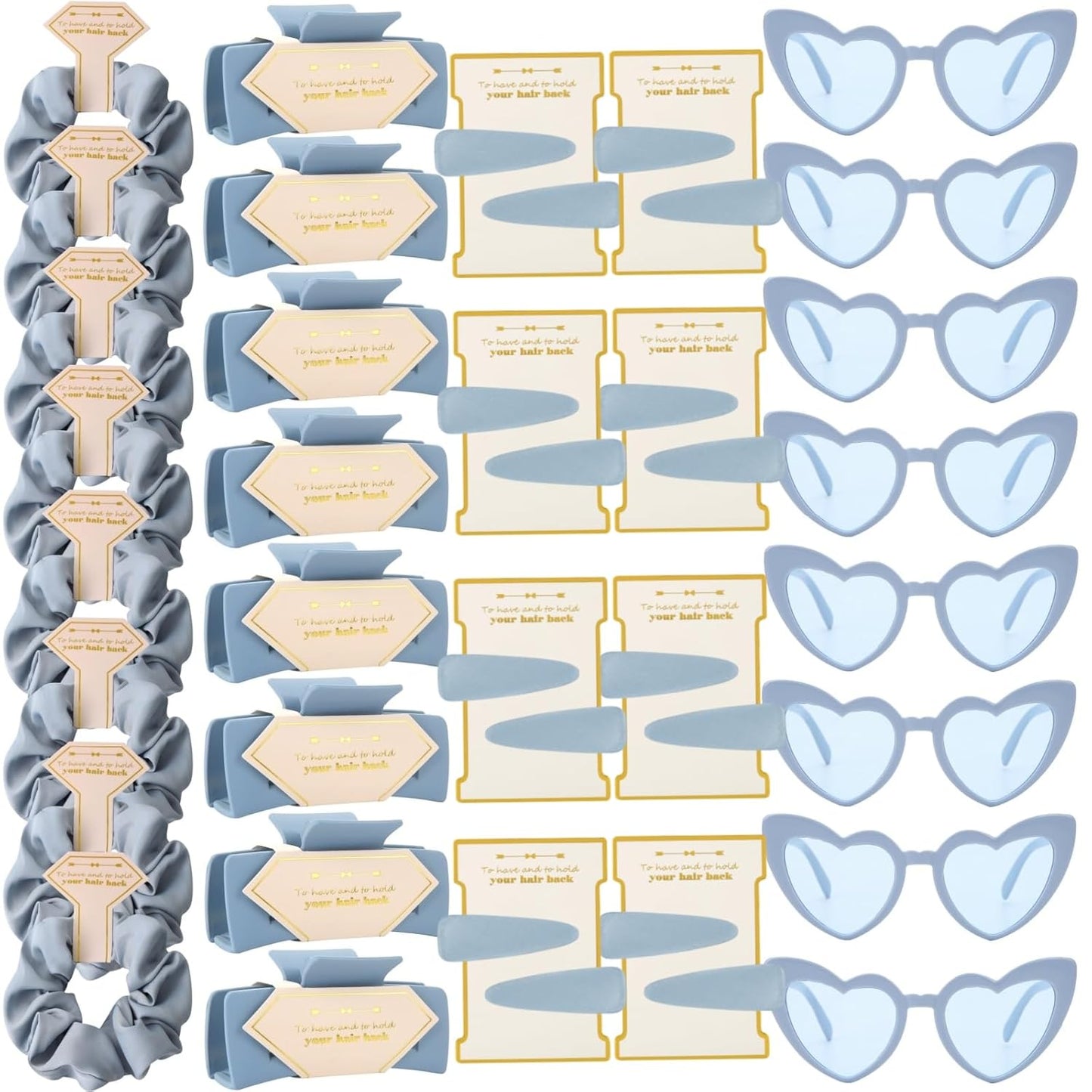 Bridesmaid Scrunchies Proposal Gifts Bachelorette Hair Claws Clips Girls heart sunglasses for Wedding Party Favors (40,blue)
