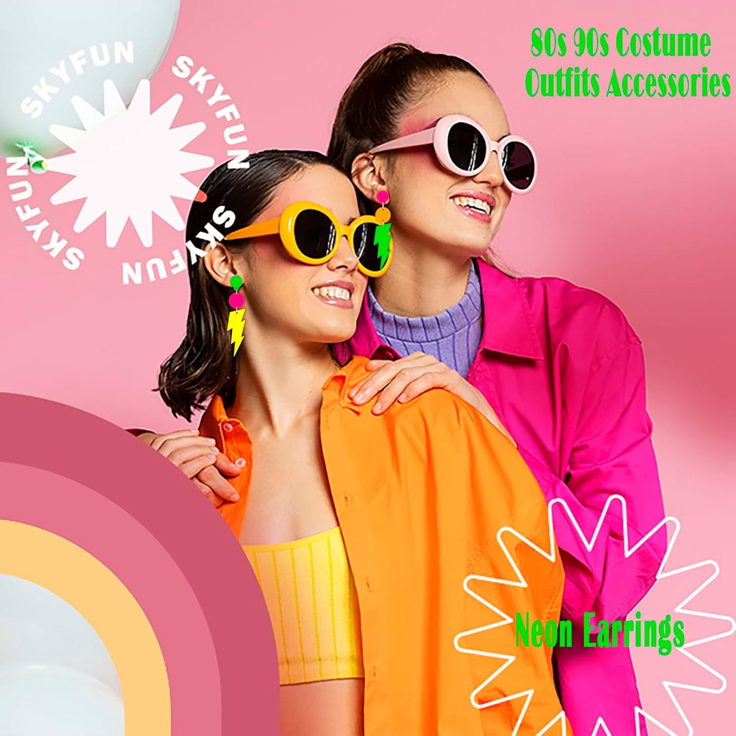 80s 90s Neon Earrings for Women Retro Cassette Tape Hoop Earring Candy Color Lightweight Acrylic Stud Dangle Earrings for 80S Costume Outfits Dancing Glow Party Accessories