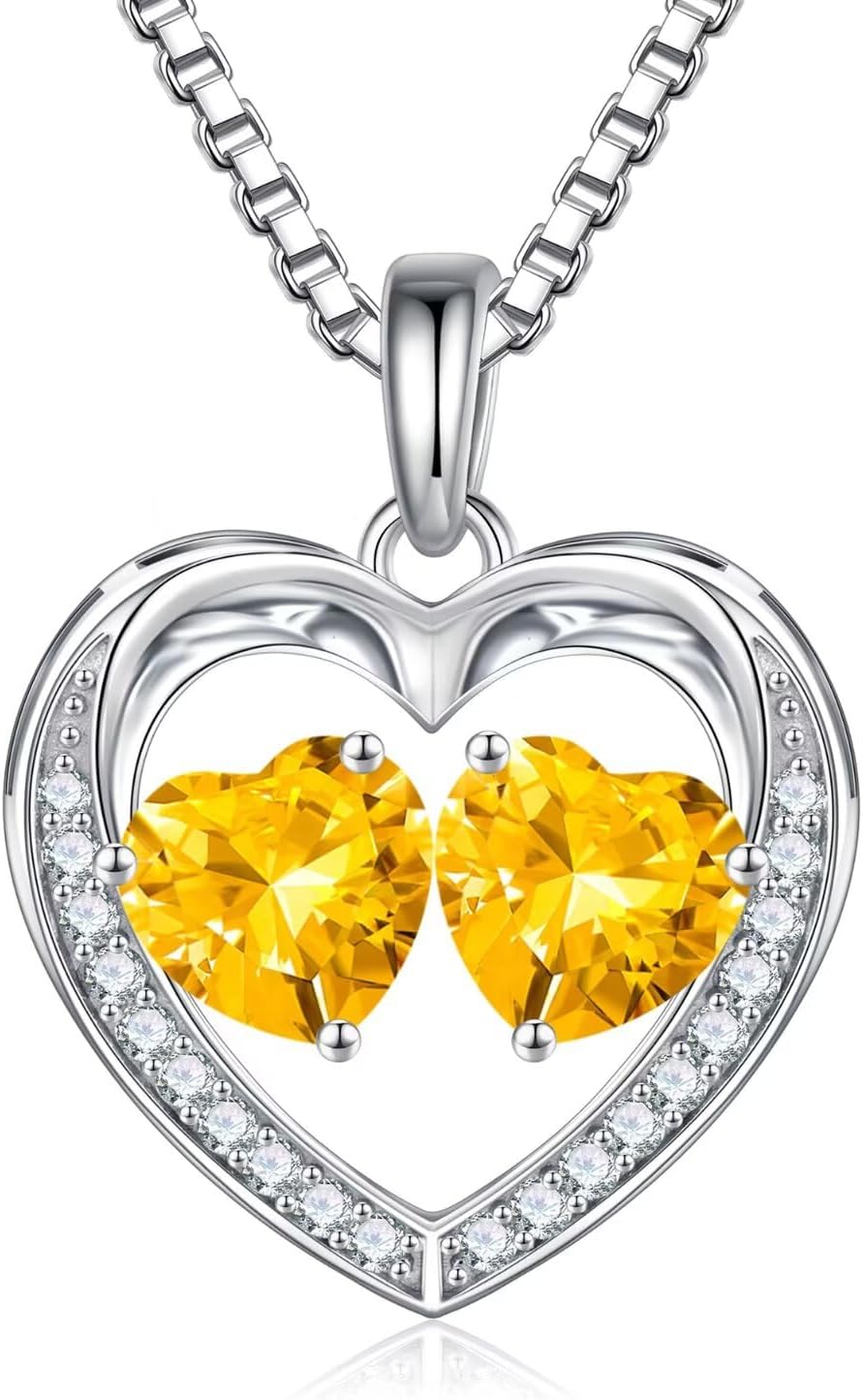 Iefil Christmas Gifts for Wife - 925 Sterling Silver Birthstone Necklace, Anniversary Birthday Gifts for Women, Stocking Stuffers for Women Wife Mom Daughter