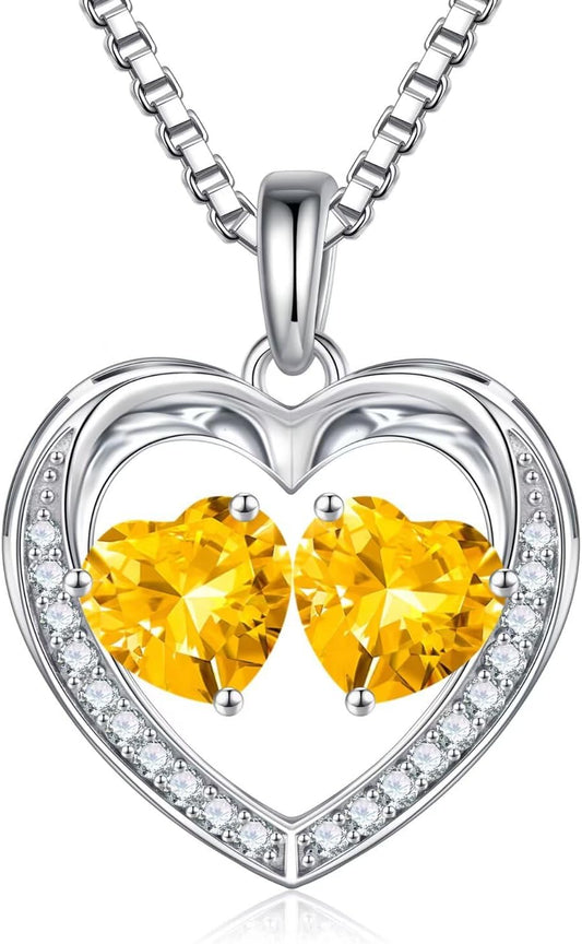 Iefil Christmas Gifts for Wife - 925 Sterling Silver Birthstone Necklace, Anniversary Birthday Gifts for Women, Stocking Stuffers for Women Wife Mom Daughter