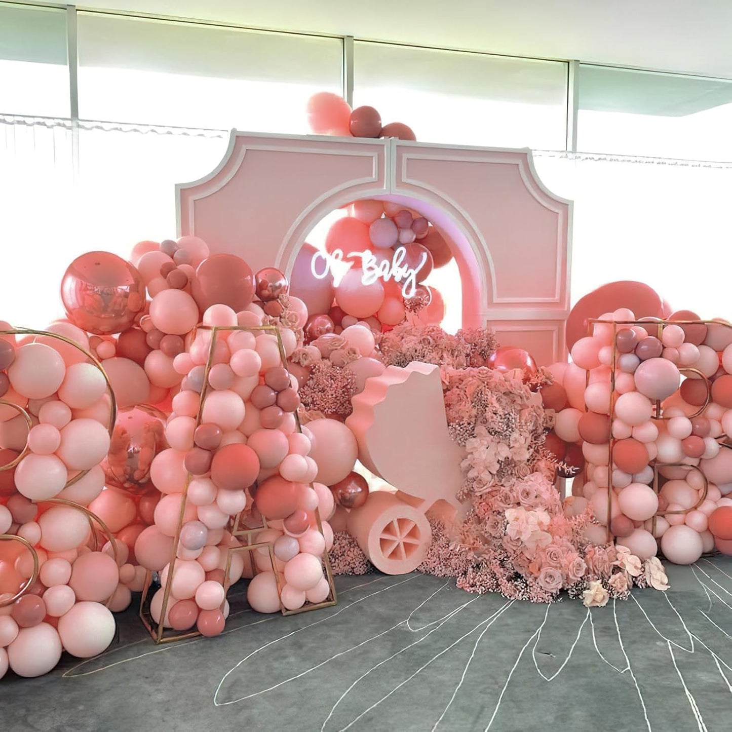 PartyWoo Dusty Pink Balloons 140pcs Different Sizes of 18 12 10 5 Inch Blush Pink Dusty Rose Boho Netural Balloon Arch Kit Garland for Baby Shower Princess Girl Birthday Party Decorations Pink-F01