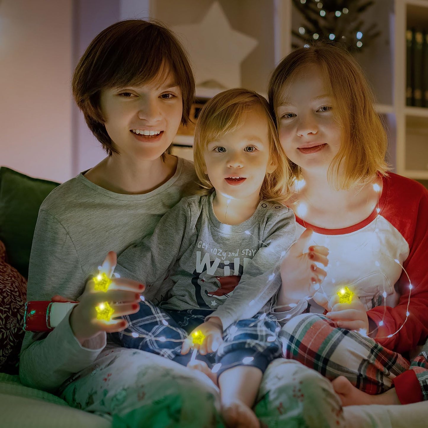 24 Pack Light Up Star Rings Glow in the Dark Party Flashing LED Jelly Finger Rings for July 4th,Halloween,Christmas,Concert,Goodie Bag Fillers,Raves