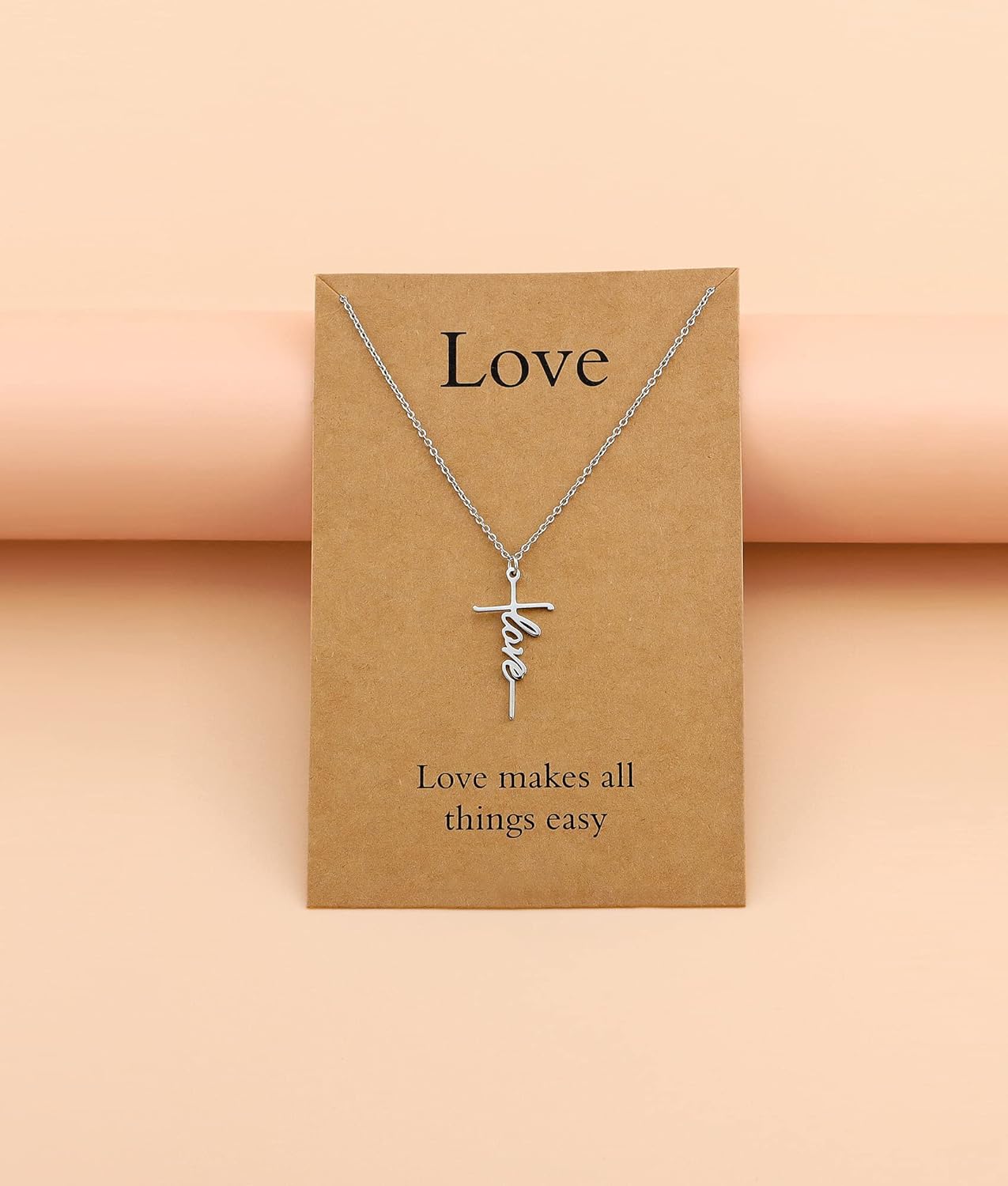 Lcherry Faith Cross Pendant Necklace for Women Religious Christian Jewelry Mother's Day Gifts for Women