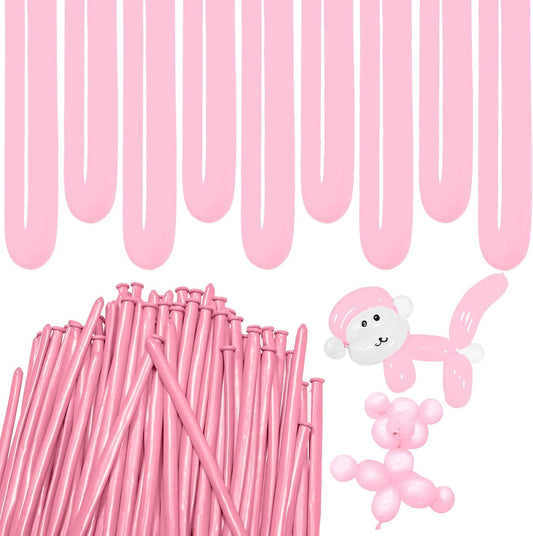 Light Pink Long Balloons Premium 260 Twisting Animals Magic Balloons for Birthday Kids Wedding Party Supply 100pcs