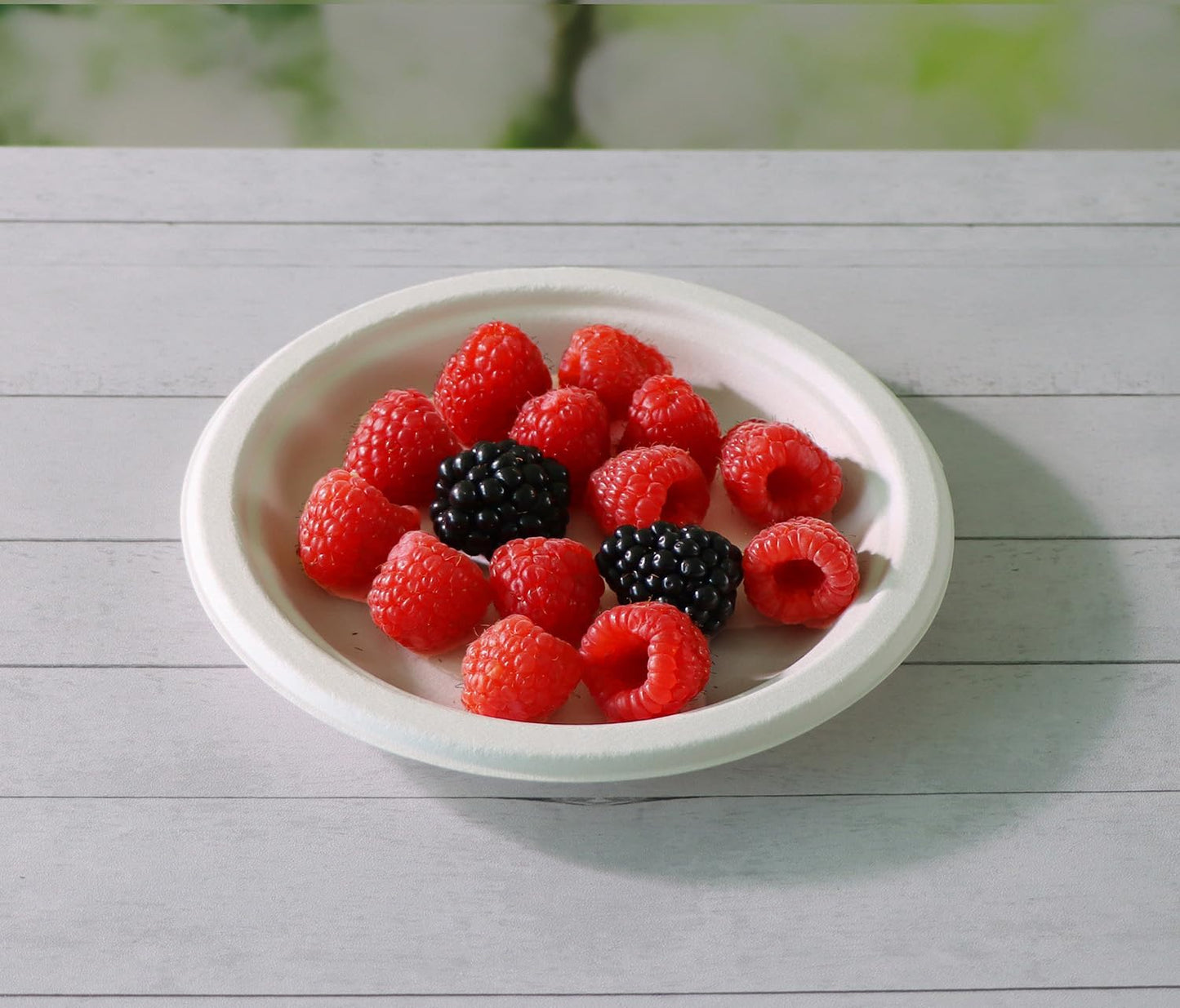 500 Count 6 Inch Small Heavy Duty Compostable Dessert Plates, Biodegradable Bagasse and Bamboo Fiber Paper Plates