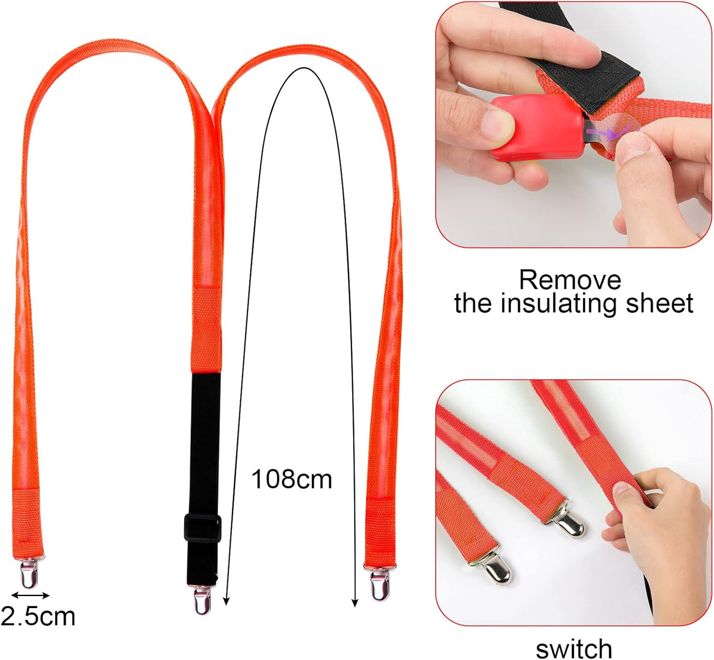 Ainiv Light Up Neckties Bowties Suspenders LED Party Supplies Glow in the Dark Adjustable for Women and Men Parties