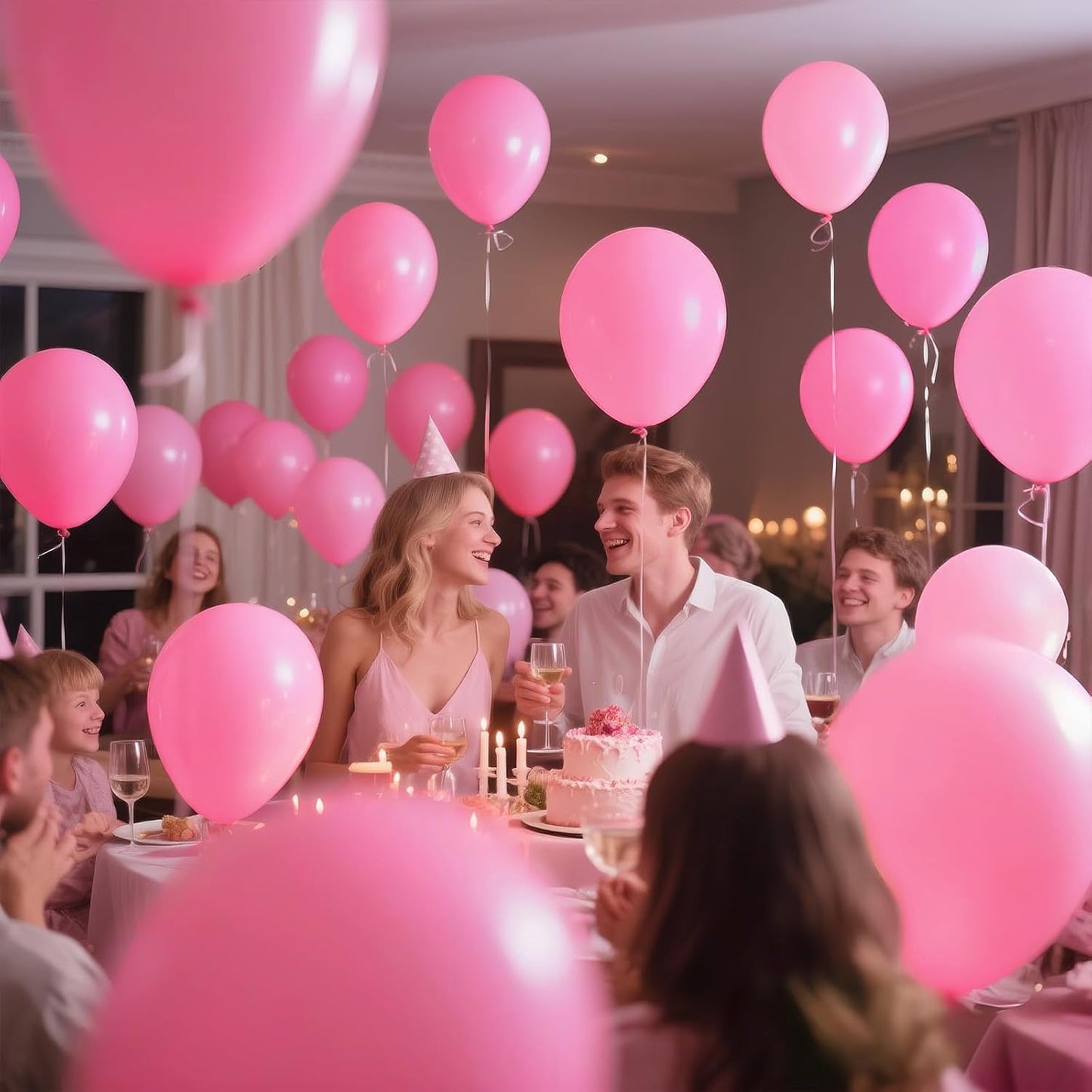 KAWKALSH Pink Balloon 110pcs,12 Inch Thickened Latex Party Balloons Helium Bright Color for Birthday Baby Shower Wedding Party Supplies Arch Garland Decoration