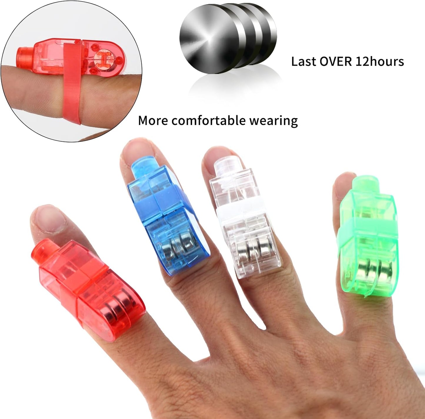 60Pcs LED Finger Lights Mini Finger Flashlights for Kids Glow, Novelty Toys Party Favors for Birthday Christmas Halloween, Party Supplies for Parties Cheering Novelty Toys Gift for Kids, Adult