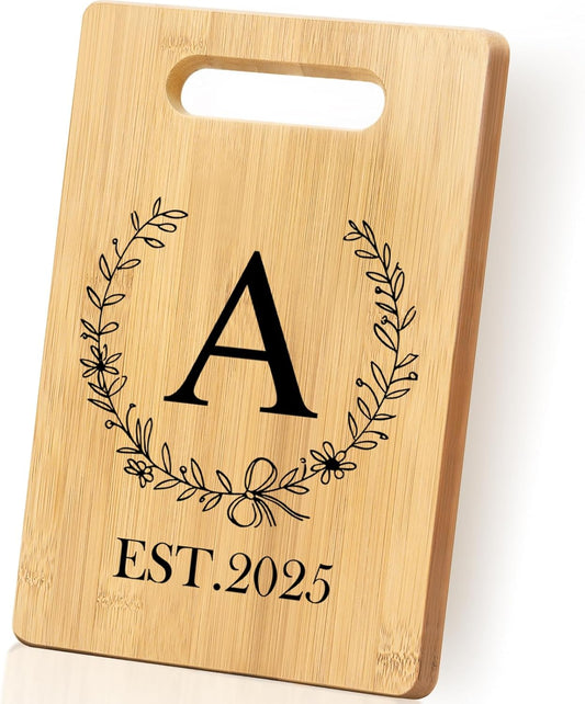Personalized Cutting Board, Monogrammed Wedding Gift for Couple Newlywed 2025, Initial Birthday Gifts for Women, Gift for Bridal Shower Wedding Shower Engagement Anniversary Housewarming(Letter-A)