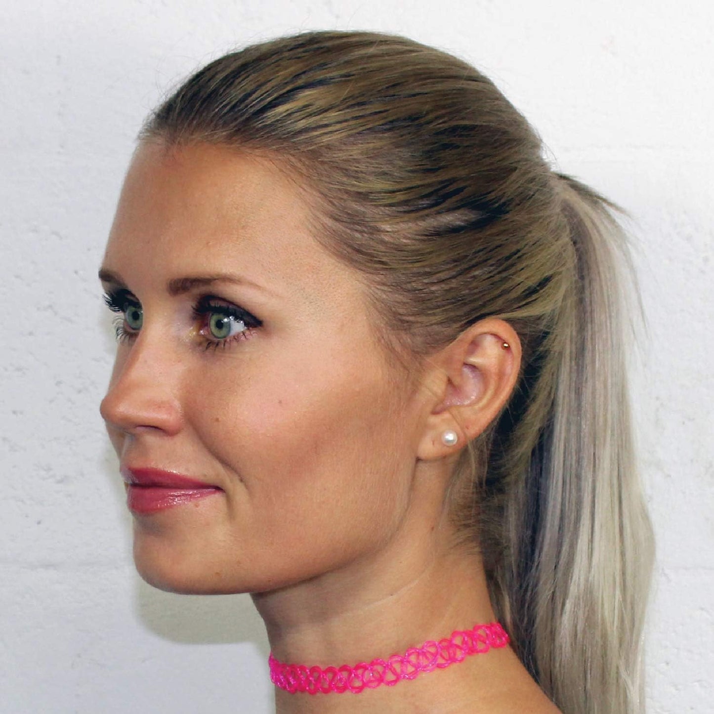 BodyJ4You 12PC Tattoo Choker Necklace - 90s Accessories 2000s Jewelry Y2K Fashion Vintage Trendy - Rainbow Goth Black Pink Green Blue White - Adjustable Stretchy Elastic Necklace Summer Vacation Set