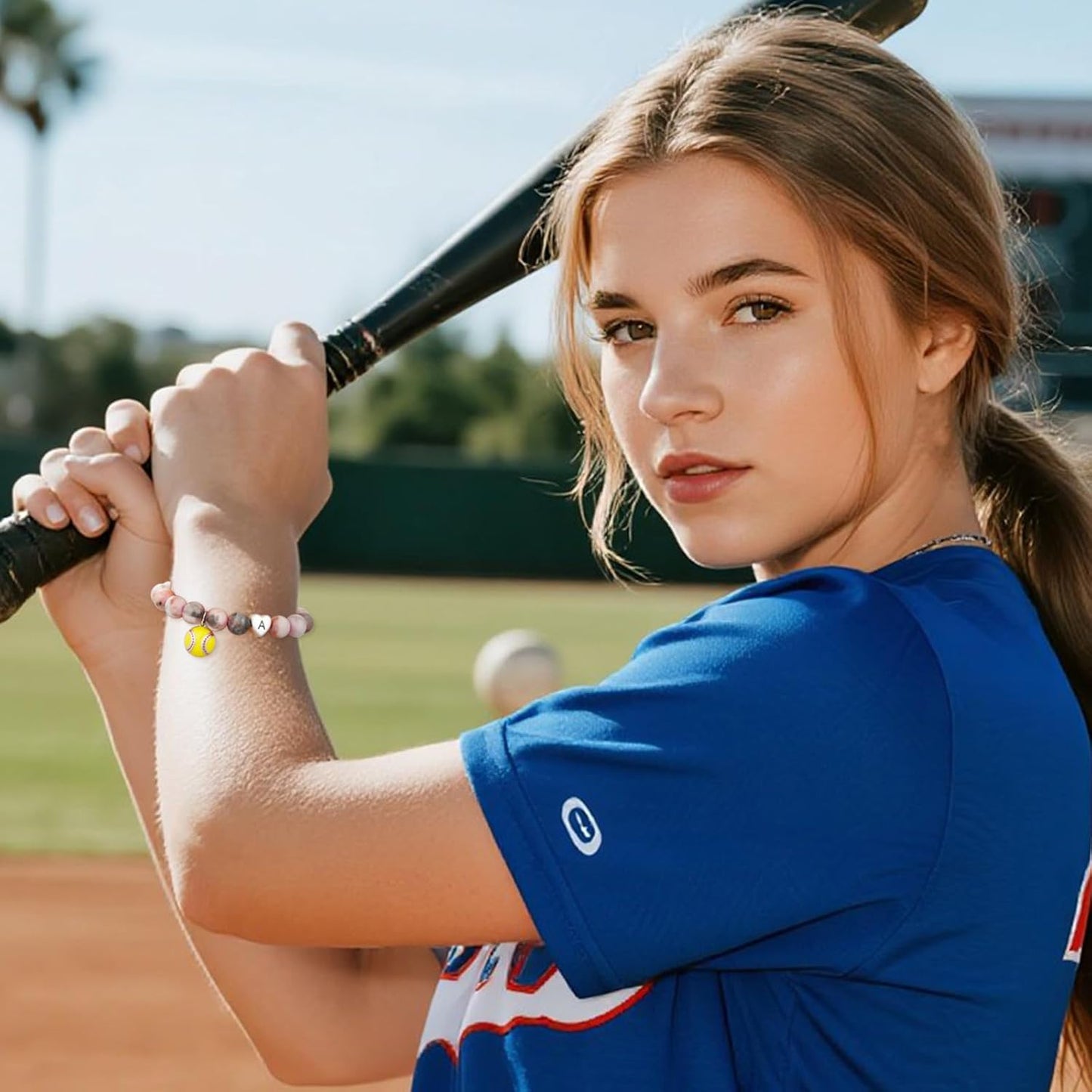 Stocking Stuffers for Teen Girls -Volleyball/Softball Bracelet Heart Initial Gifts Sports Accessories Jewelry Gift Ideas for Teen Girls Women for Christmas Birthday