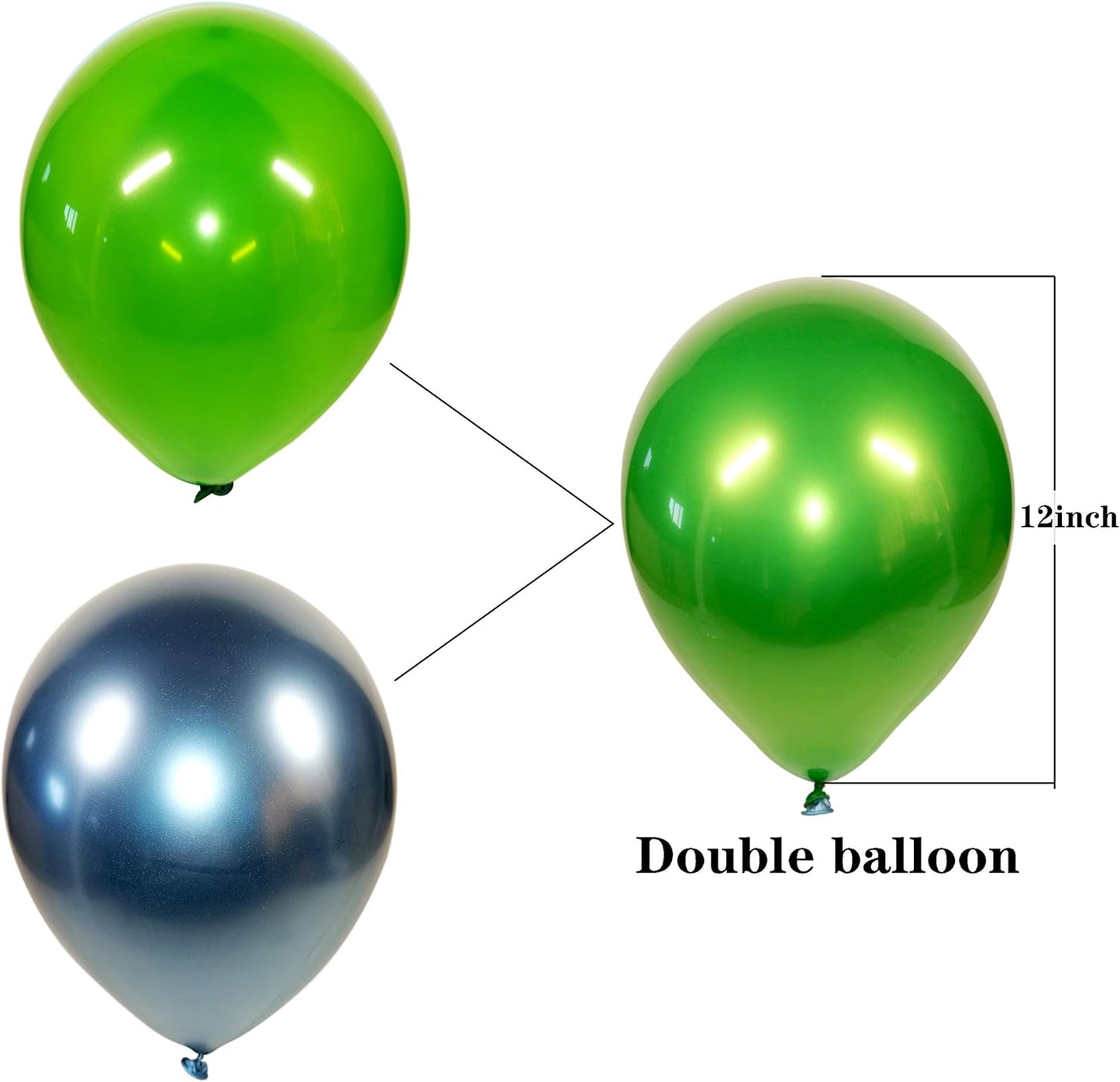 Metallic green balloons 50 pcs 12 inch light green balloons Double layer chrome green balloons are more durable suitable for wedding, birthday party balloon decoration