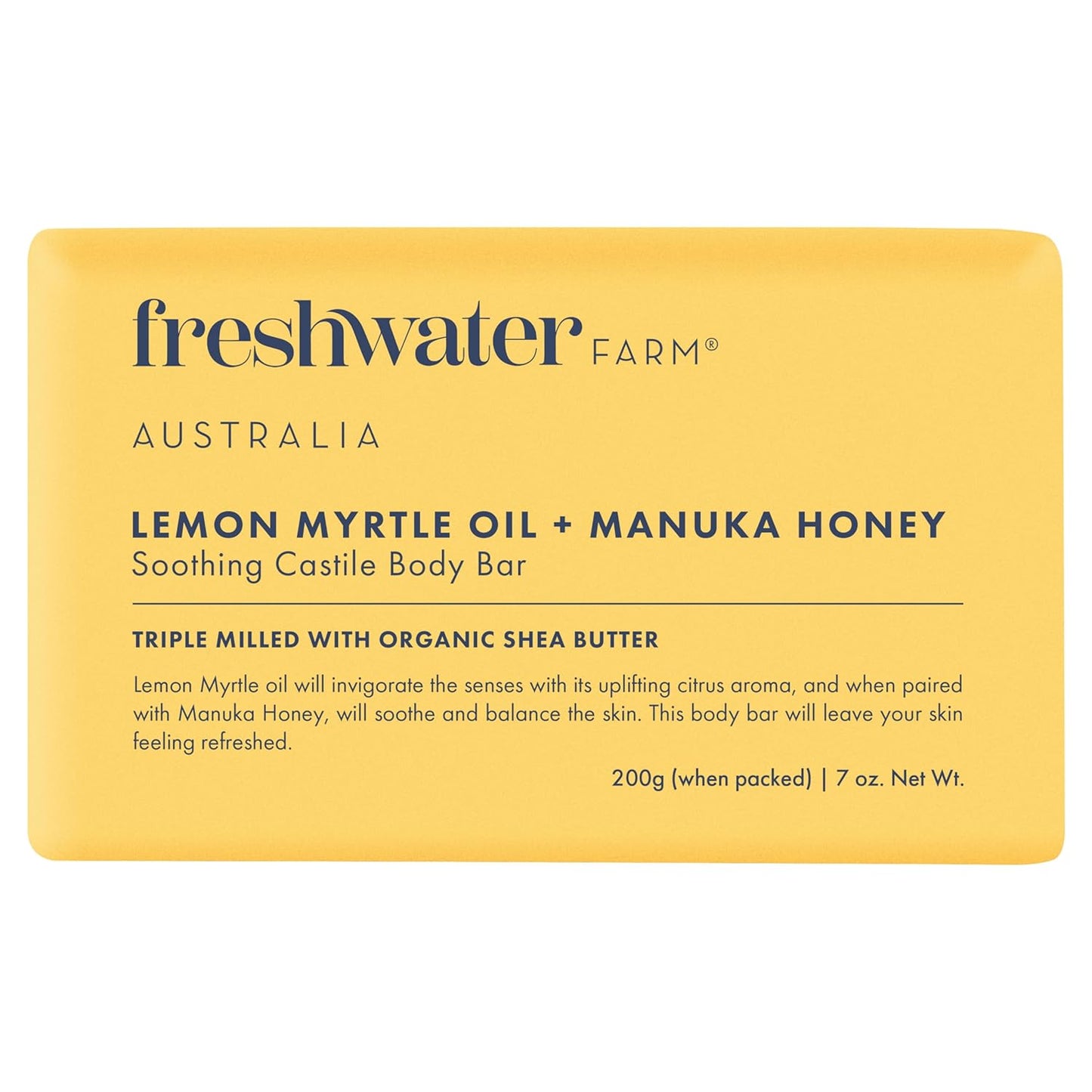 Freshwater Farm Australia Lem Myrt Manu Honey Body Bar, 7 OZ