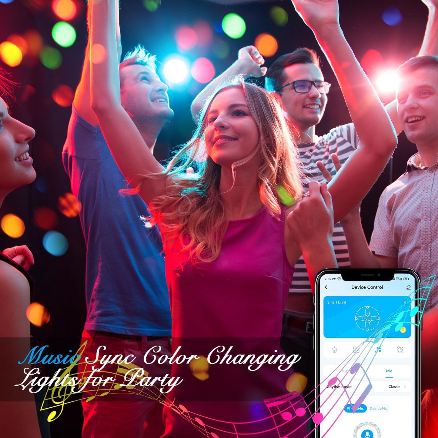 DAYBETTER Led Strip Lights 100 ft Smart with App Remote Control, 5050 RGB for Bedroom, Living Room, Home Decoration, Music Sync Color Changing for Room Party(2 Rolls of 50 ft)