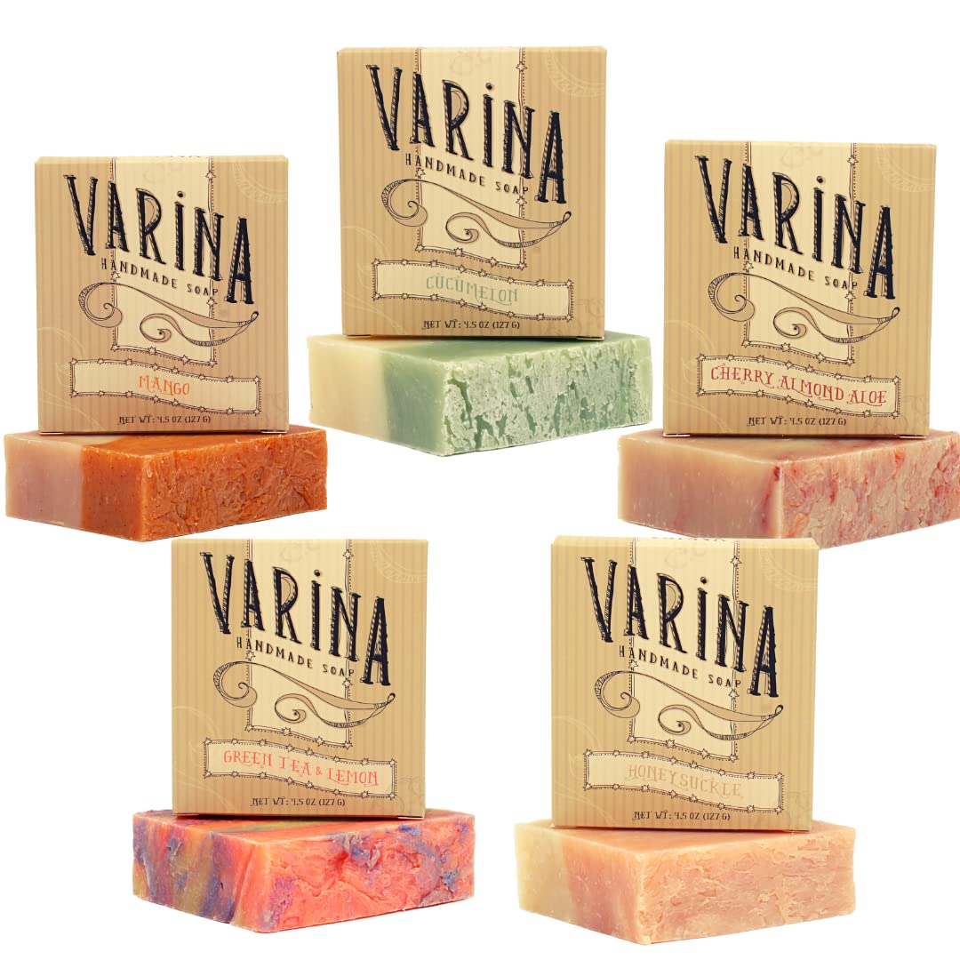 Natural Aloe 1 Variety Bar Soap - Gentle Cleansing for Sensitive Skin, Fruity - 5 Pack - Experience Healthy and Glowing Skin